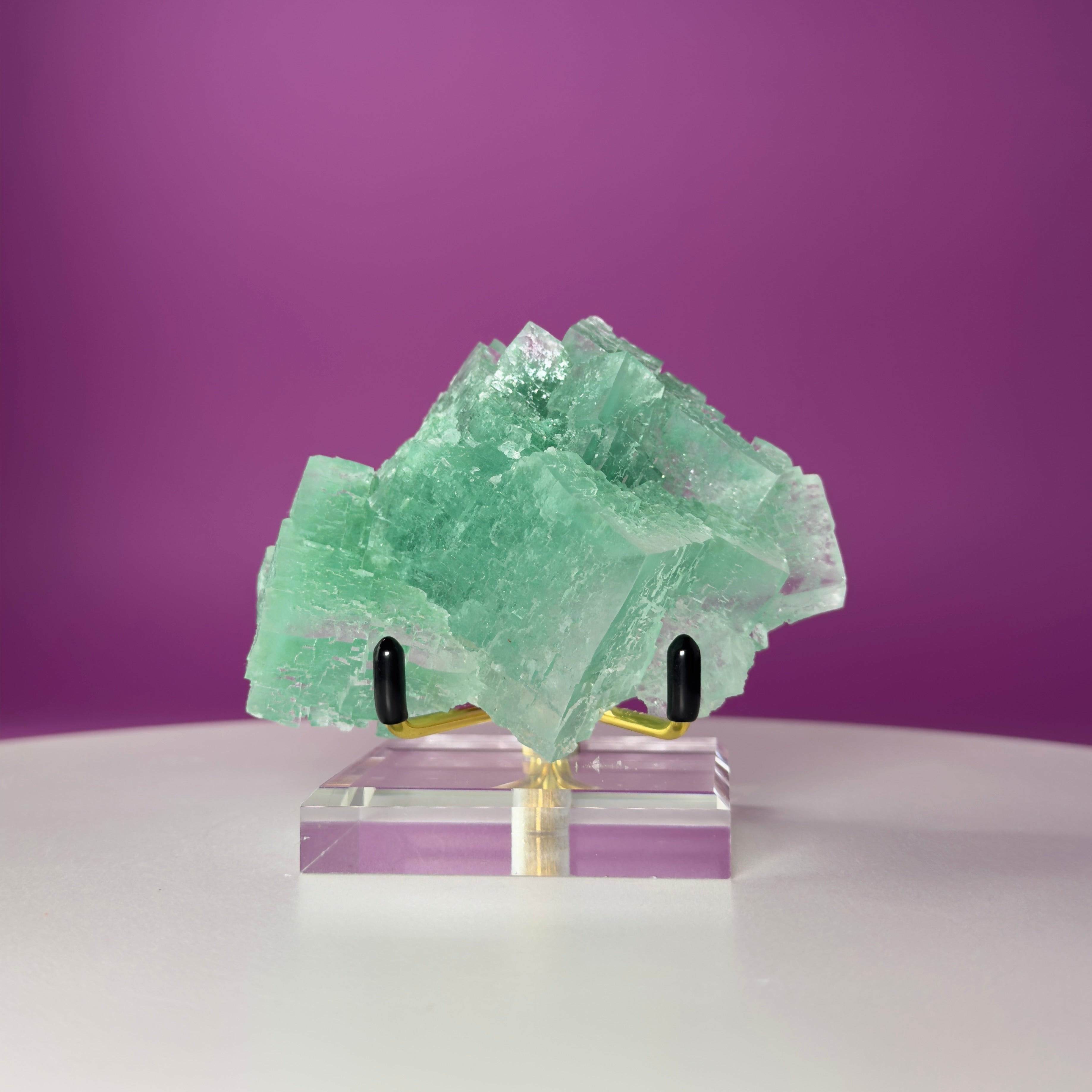 Halite with Paratacamite from Rudna Mine, Poland | Collector Mineral Specimen with Stand