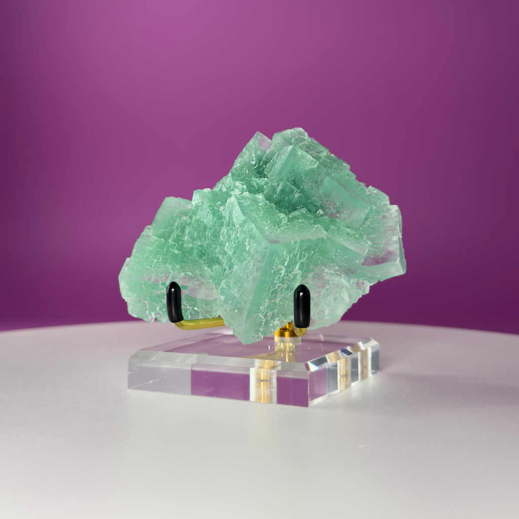 Halite with Paratacamite from Rudna Mine, Poland | Collector Mineral Specimen with Stand