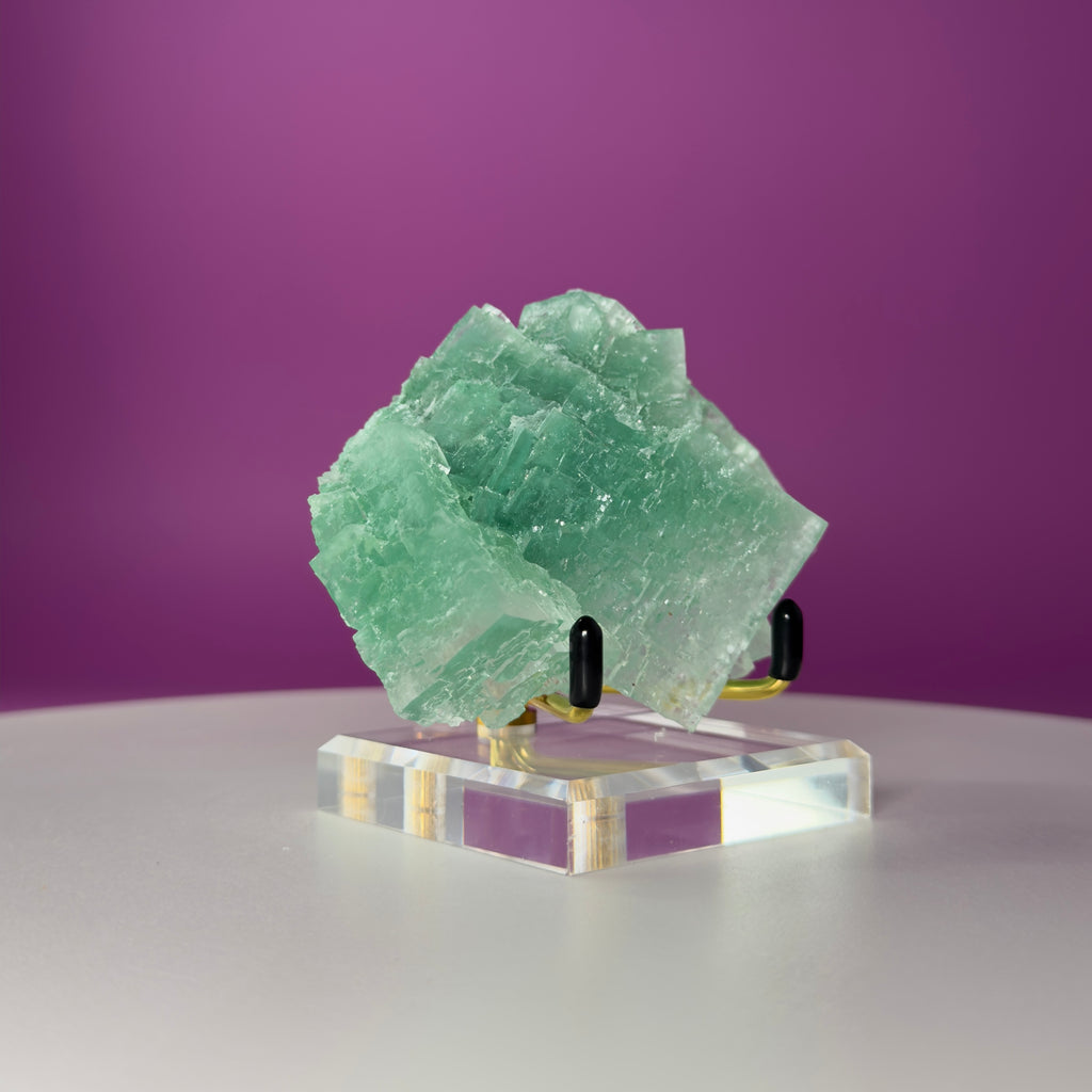 Halite with Paratacamite from Rudna Mine, Poland | Collector Mineral Specimen with Stand