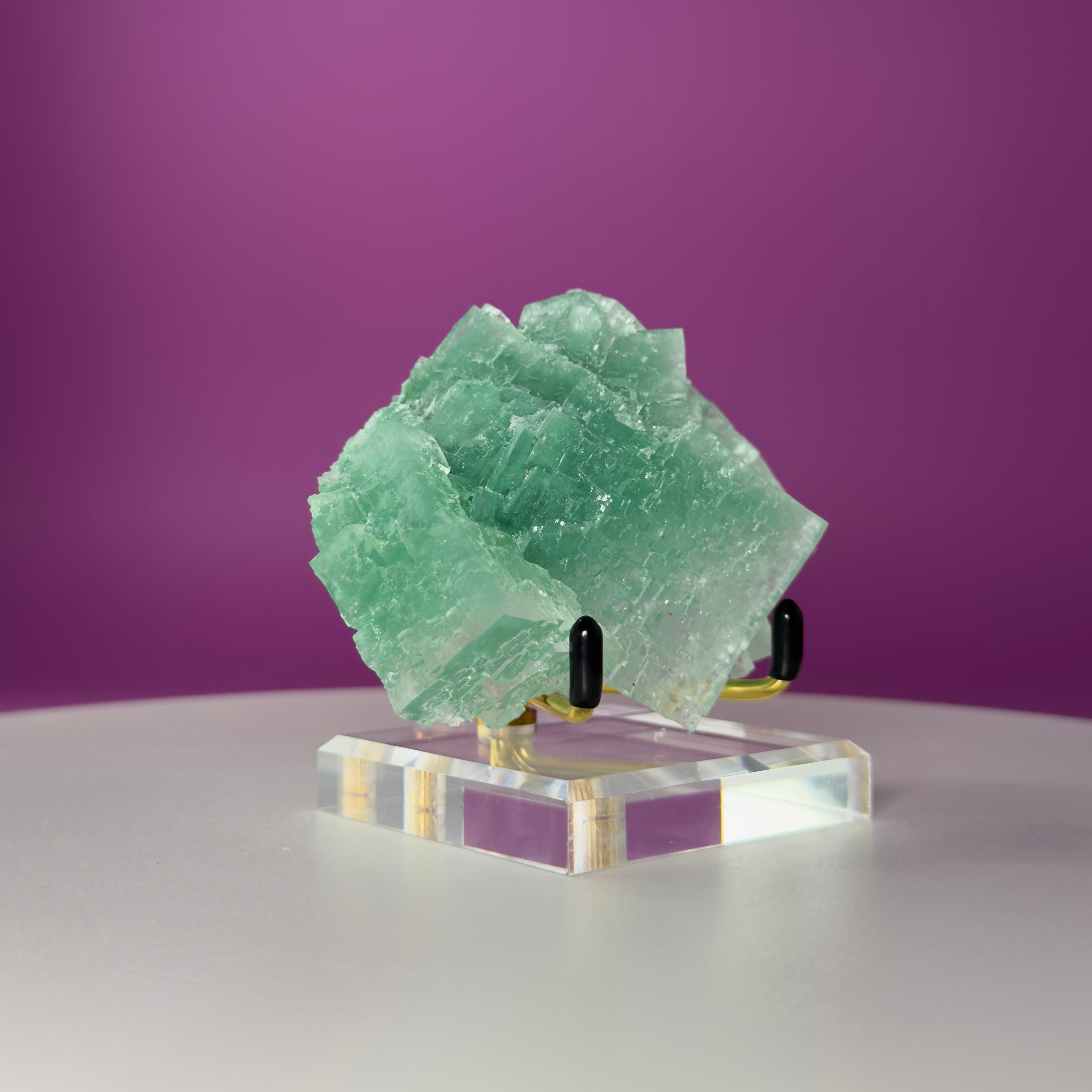 Halite with Paratacamite from Rudna Mine, Poland | Collector Mineral Specimen with Stand