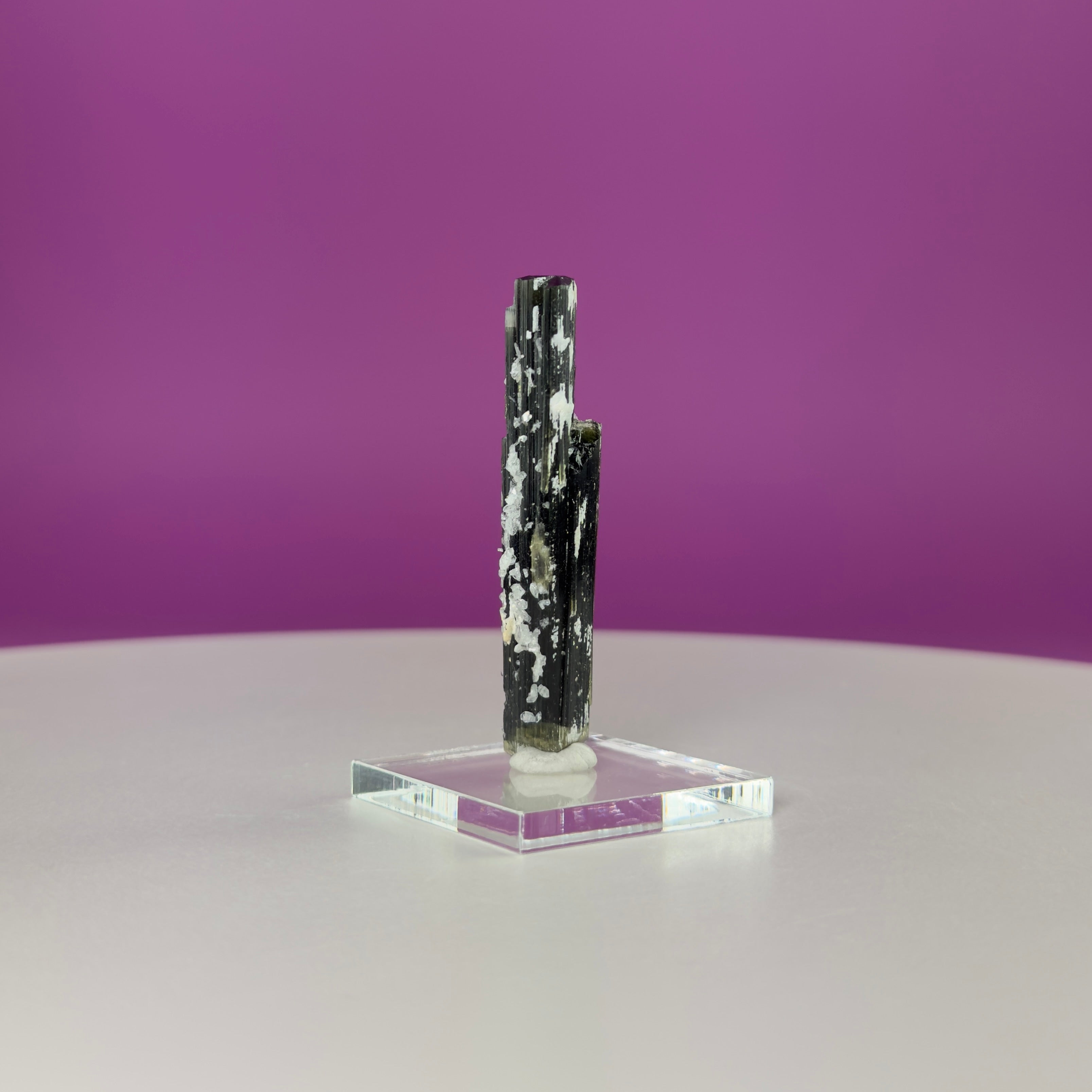 Stak Nala Tourmaline in Matrix Specimen – Pakistan Collector Crystal with Display Base