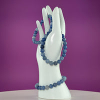 Blue Quartz Crystal Bracelet – 8mm Natural Stone Beads
