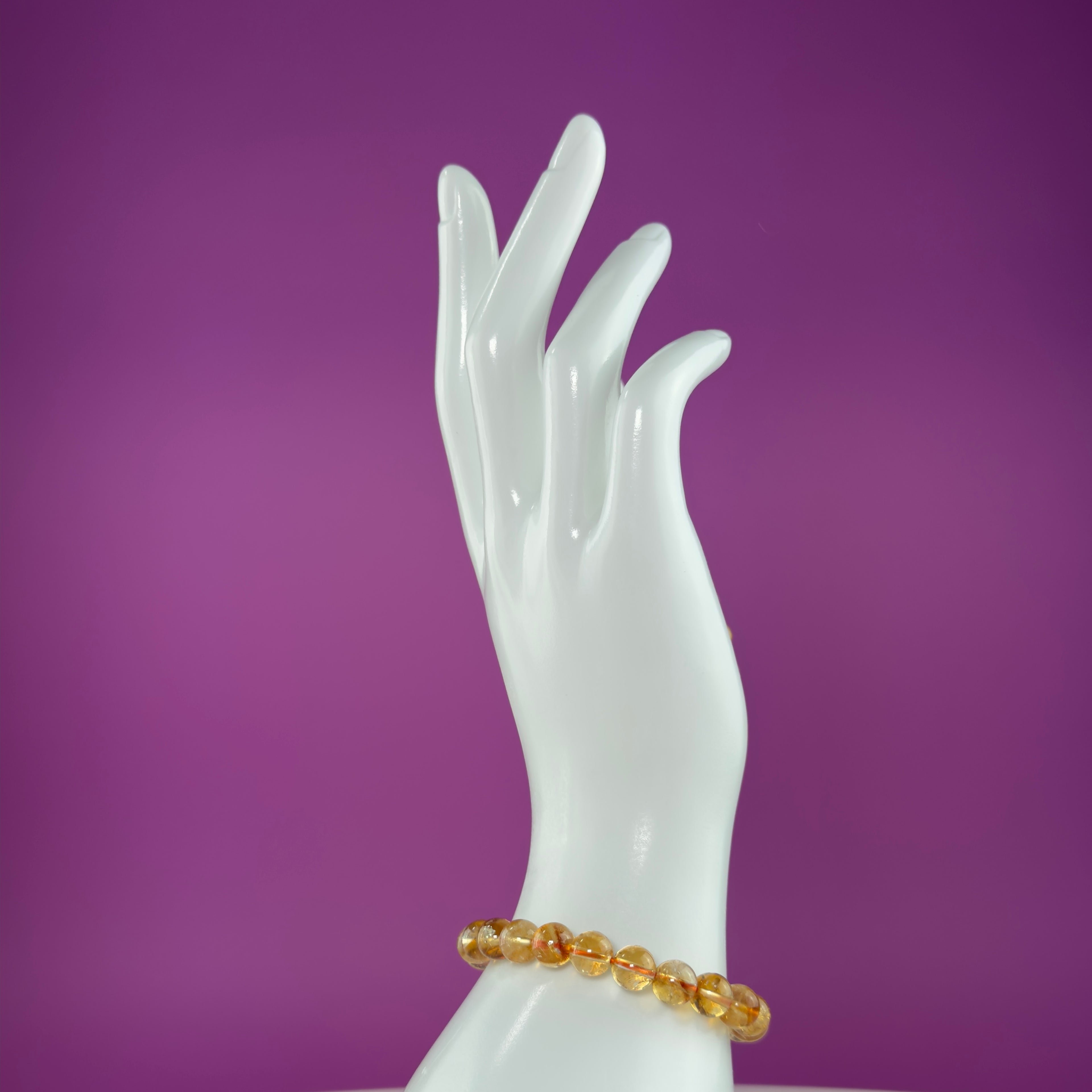 Citrine Crystal Bracelet 8mm Beads Abundance Prosperity Energy Jewelry