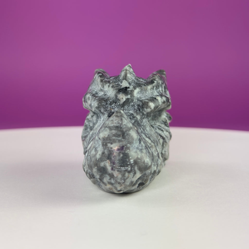 Yooperlite Dragon Skull Carving | UV Reactive Crystal | 138g