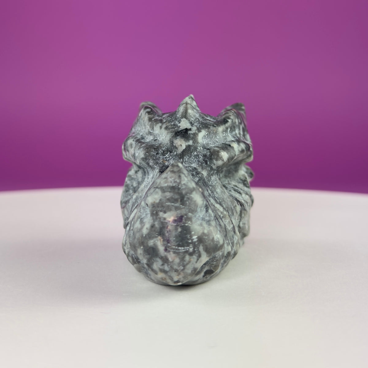 Yooperlite Dragon Skull Carving | UV Reactive Crystal | 138g