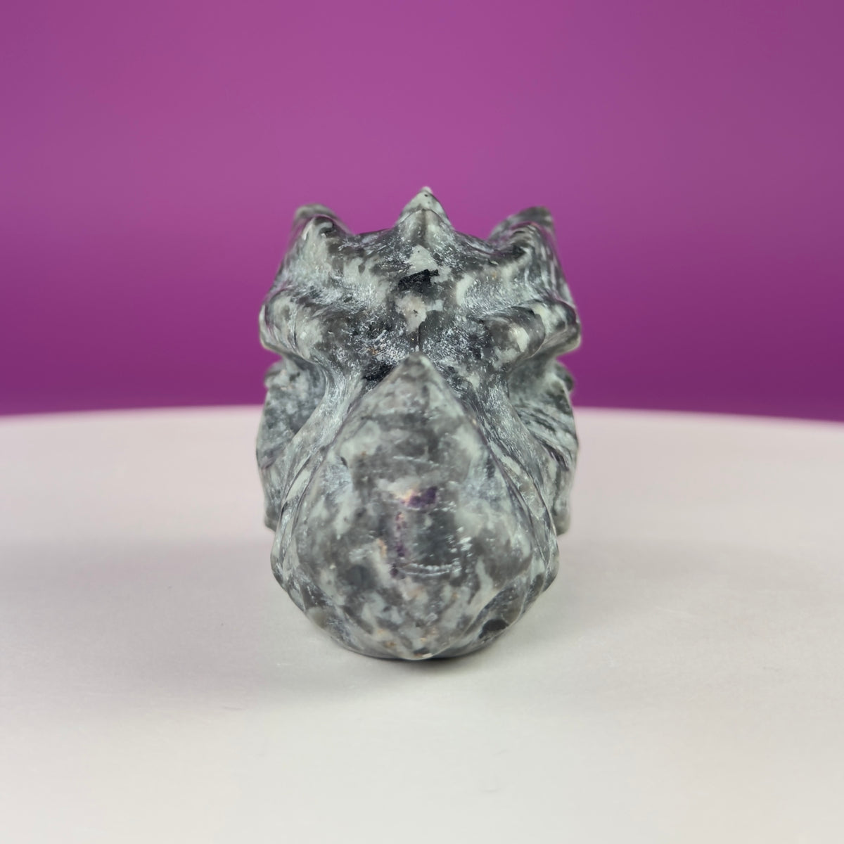 Yooperlite Dragon Skull Carving | UV Reactive Crystal | 138g