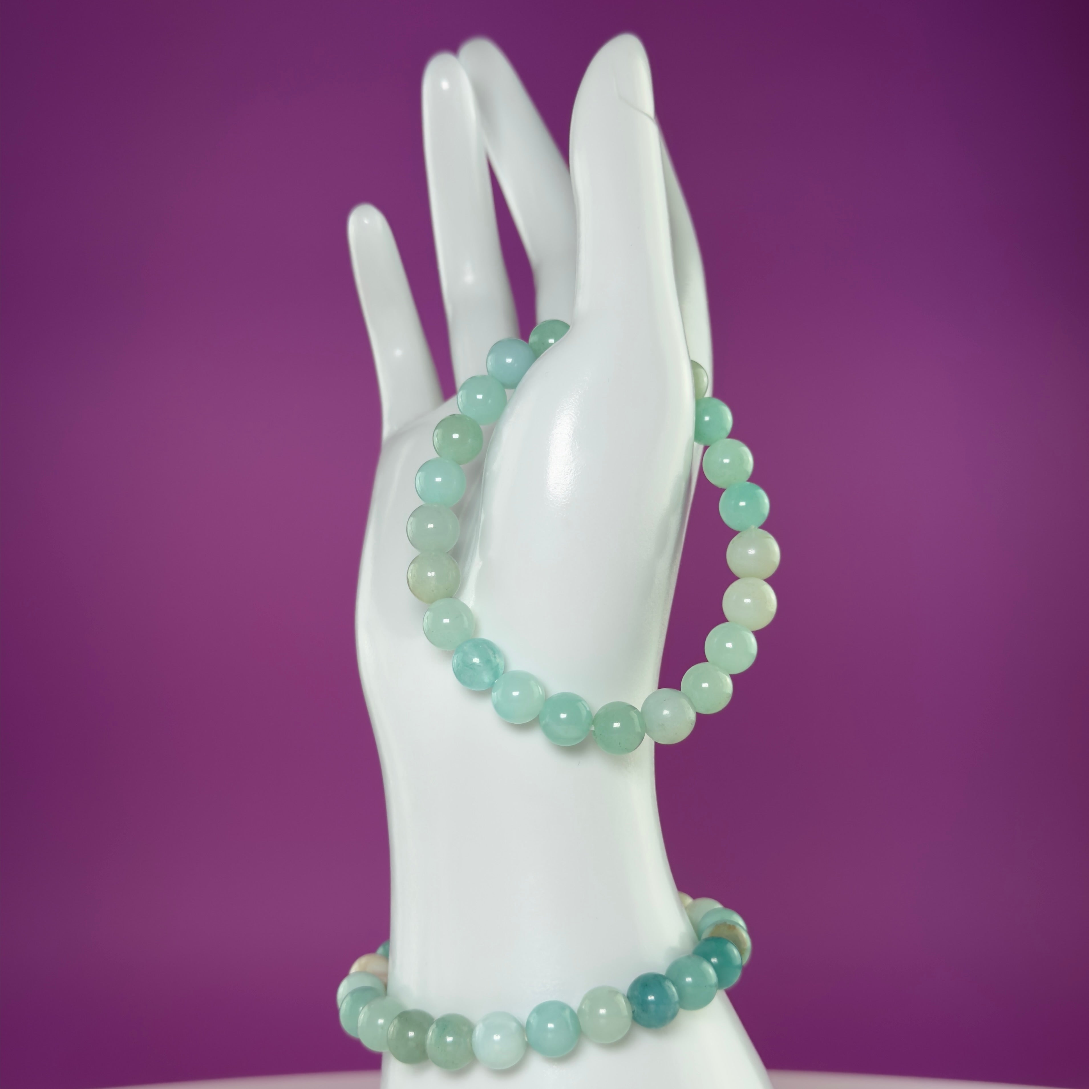 Caribbean Calcite Crystal Bracelet – 8mm Blue Green Beads