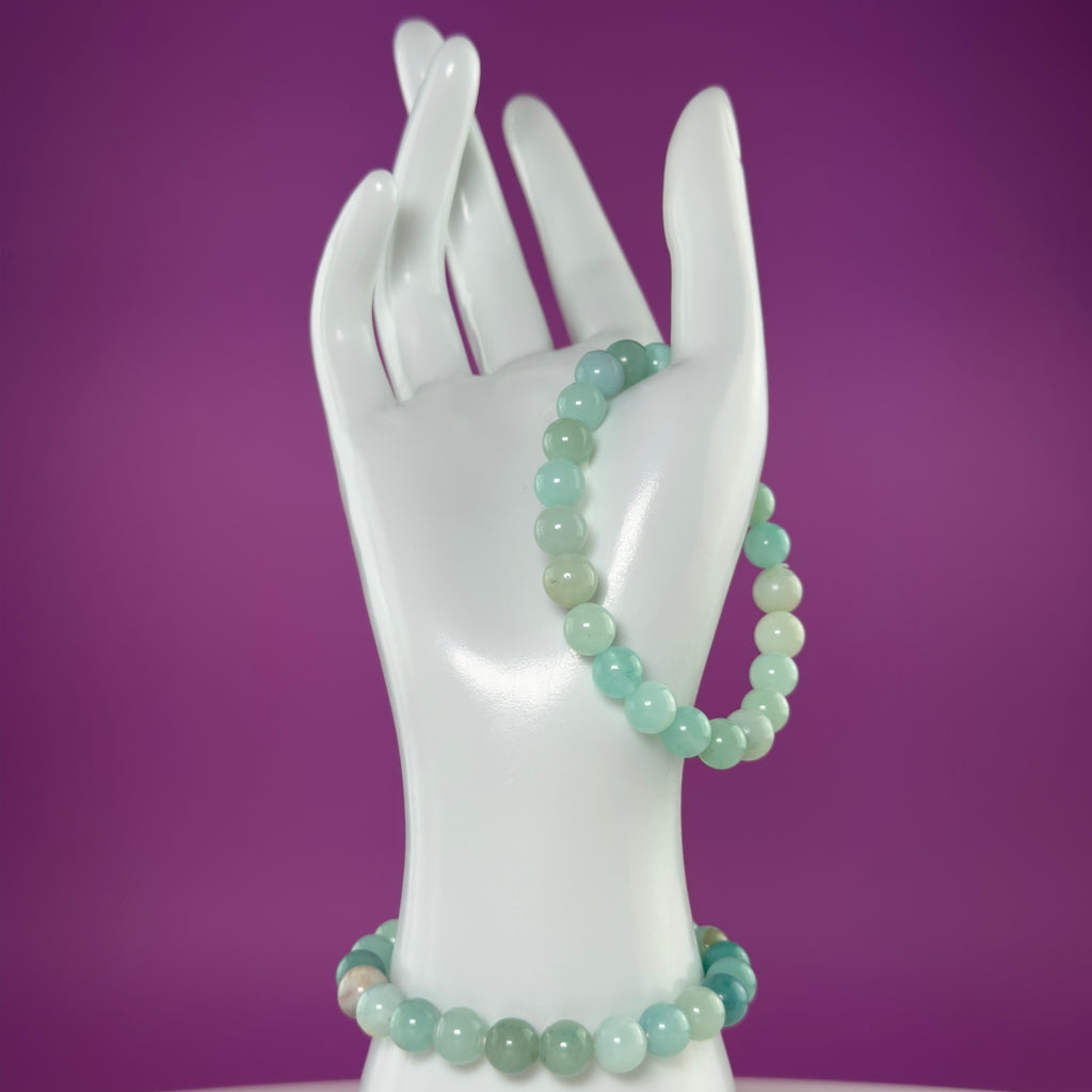 Caribbean Calcite Crystal Bracelet – 8mm Blue Green Beads