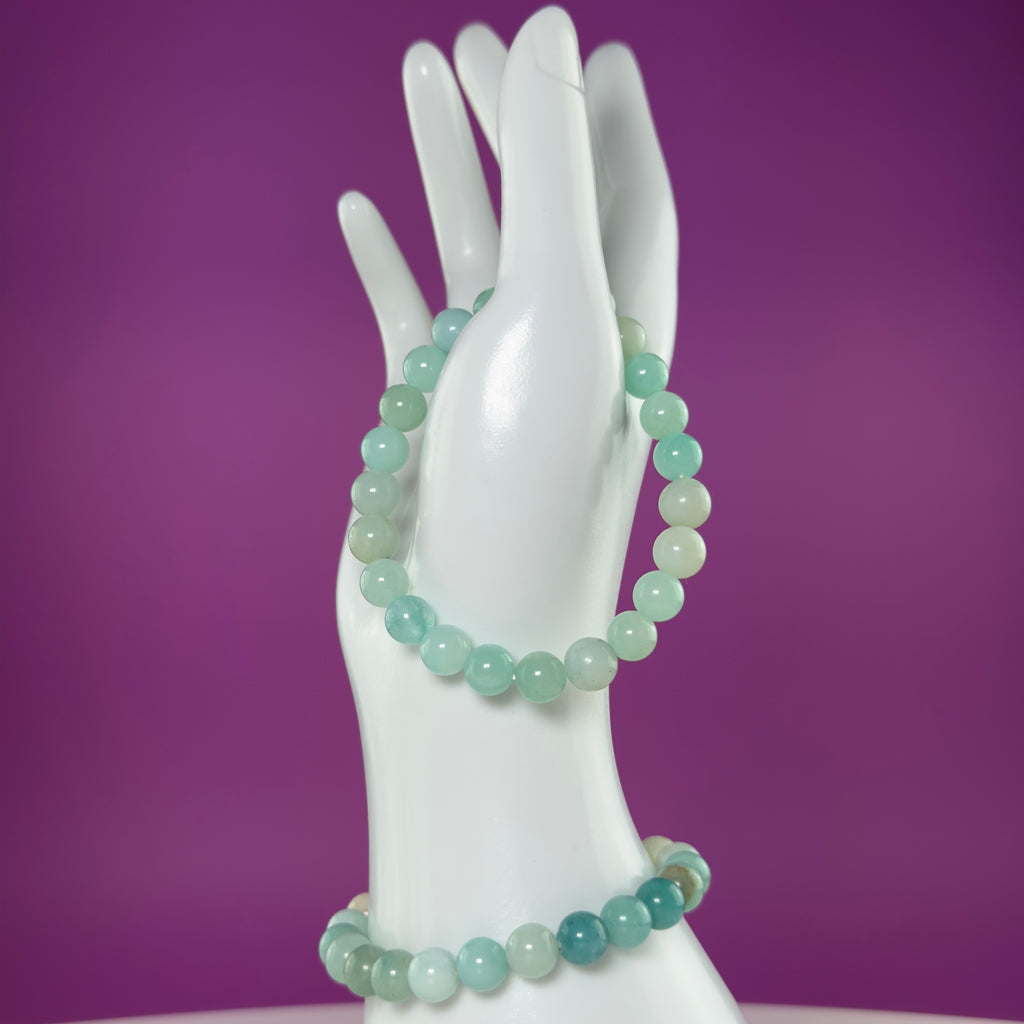 Caribbean Calcite Crystal Bracelet – 8mm Blue Green Beads