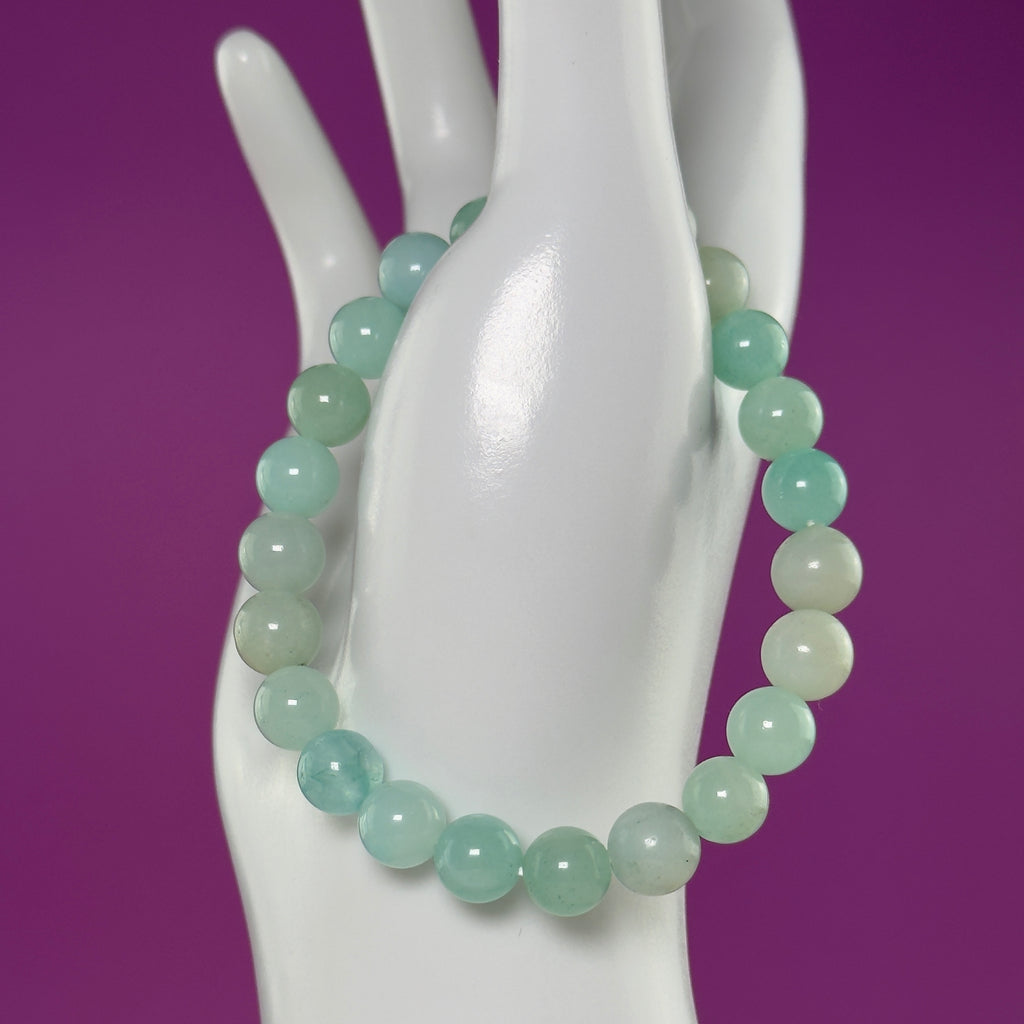 Caribbean Calcite Crystal Bracelet – 8mm Blue Green Beads