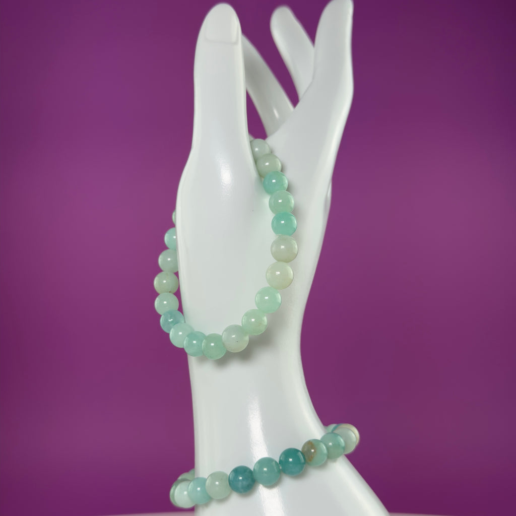 Caribbean Calcite Crystal Bracelet – 8mm Blue Green Beads