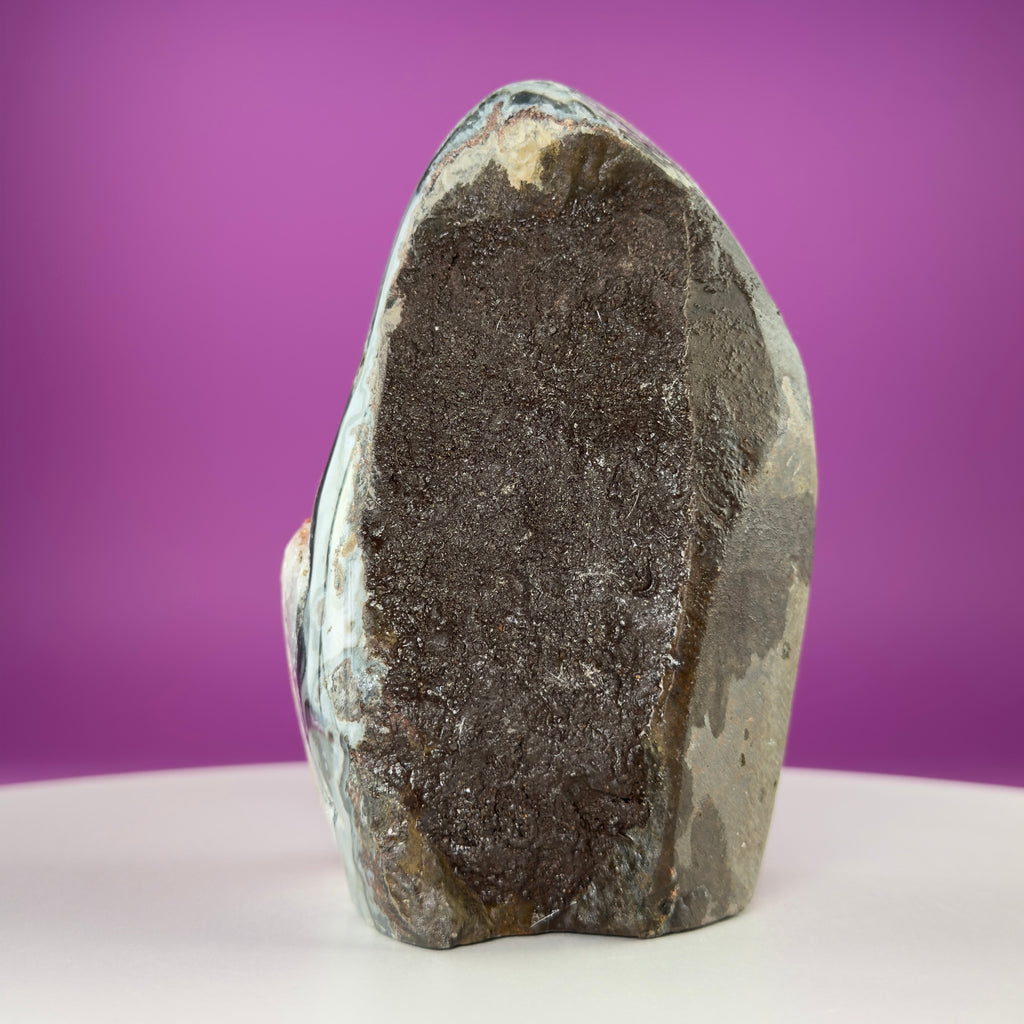 White Amethyst Druzy with Red Calcite from Uruguay – 837g Statement Crystal Specimen