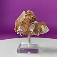 Selenite on Matrix (Bermejillo, Durango, Mexico) (Includes Silver Metal/Acrylic Stand)