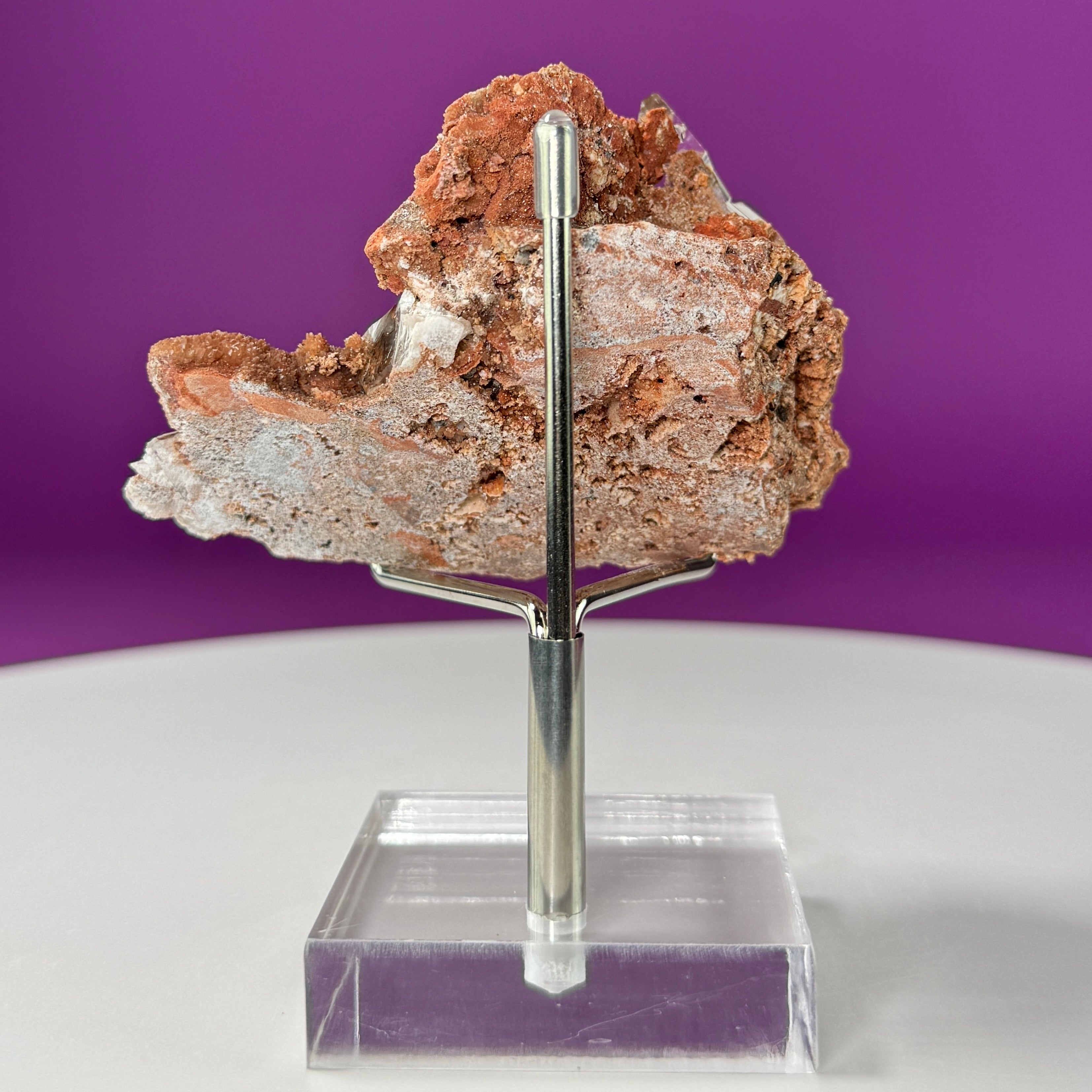 Selenite on Matrix (Bermejillo, Durango, Mexico) (Includes Silver Metal/Acrylic Stand)