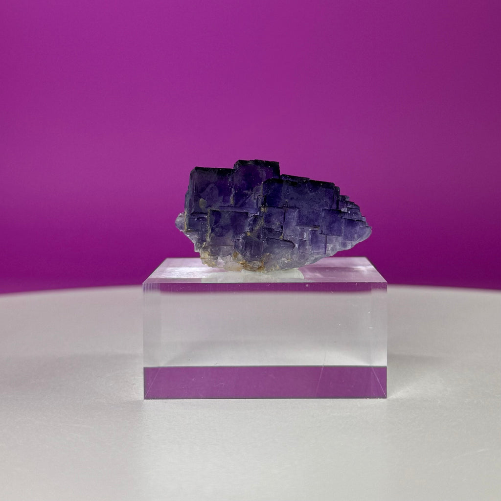 Purple Cubic Fluorite Specimen – Zhejiang China with Display