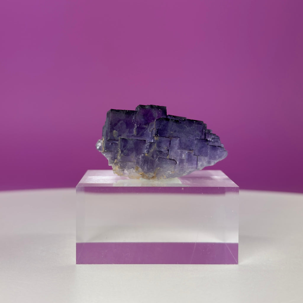 Purple Cubic Fluorite Specimen – Zhejiang China with Display
