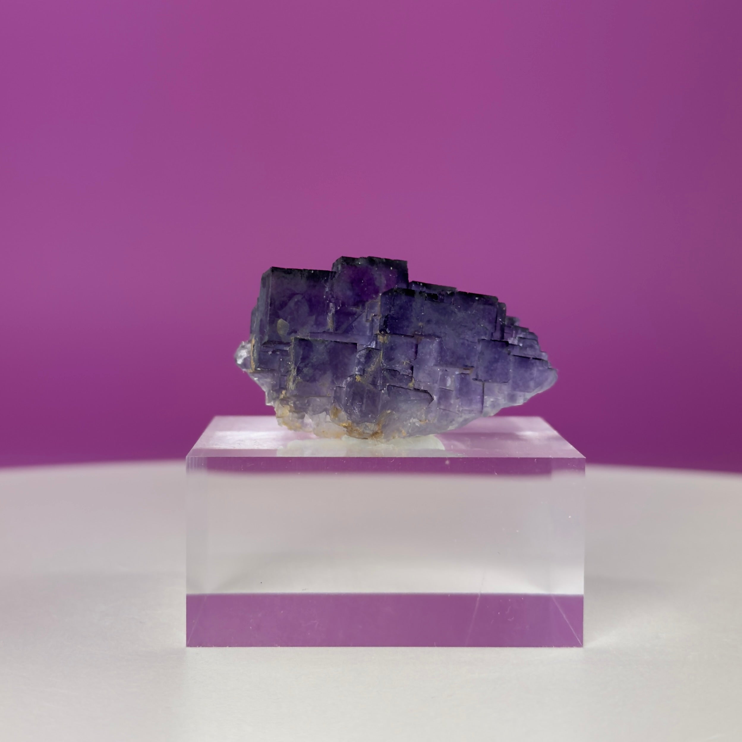 Purple Cubic Fluorite Specimen – Zhejiang China with Display