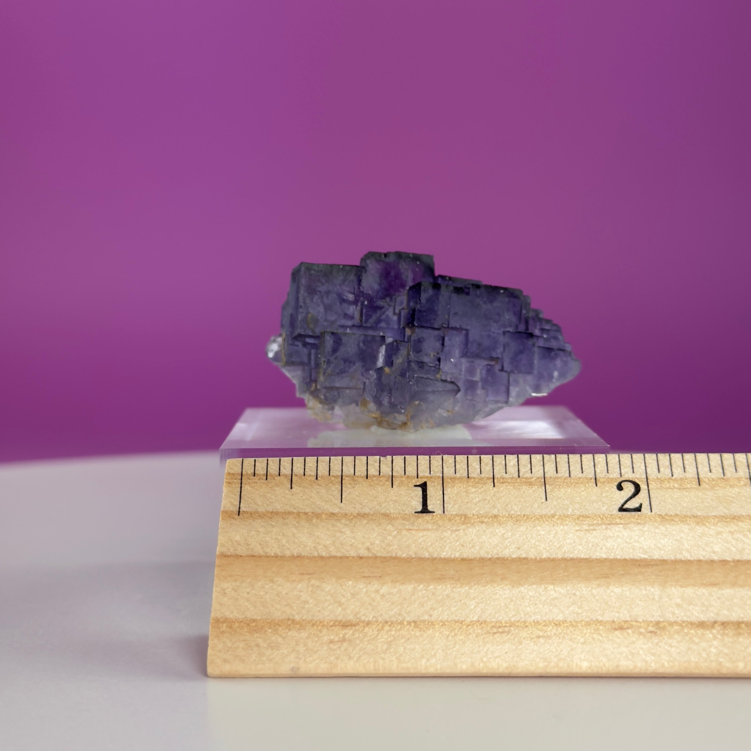 Purple Cubic Fluorite Specimen – Zhejiang China with Display