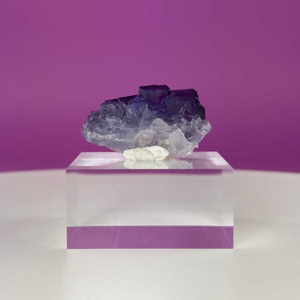 Purple Cubic Fluorite Specimen – Zhejiang China with Display