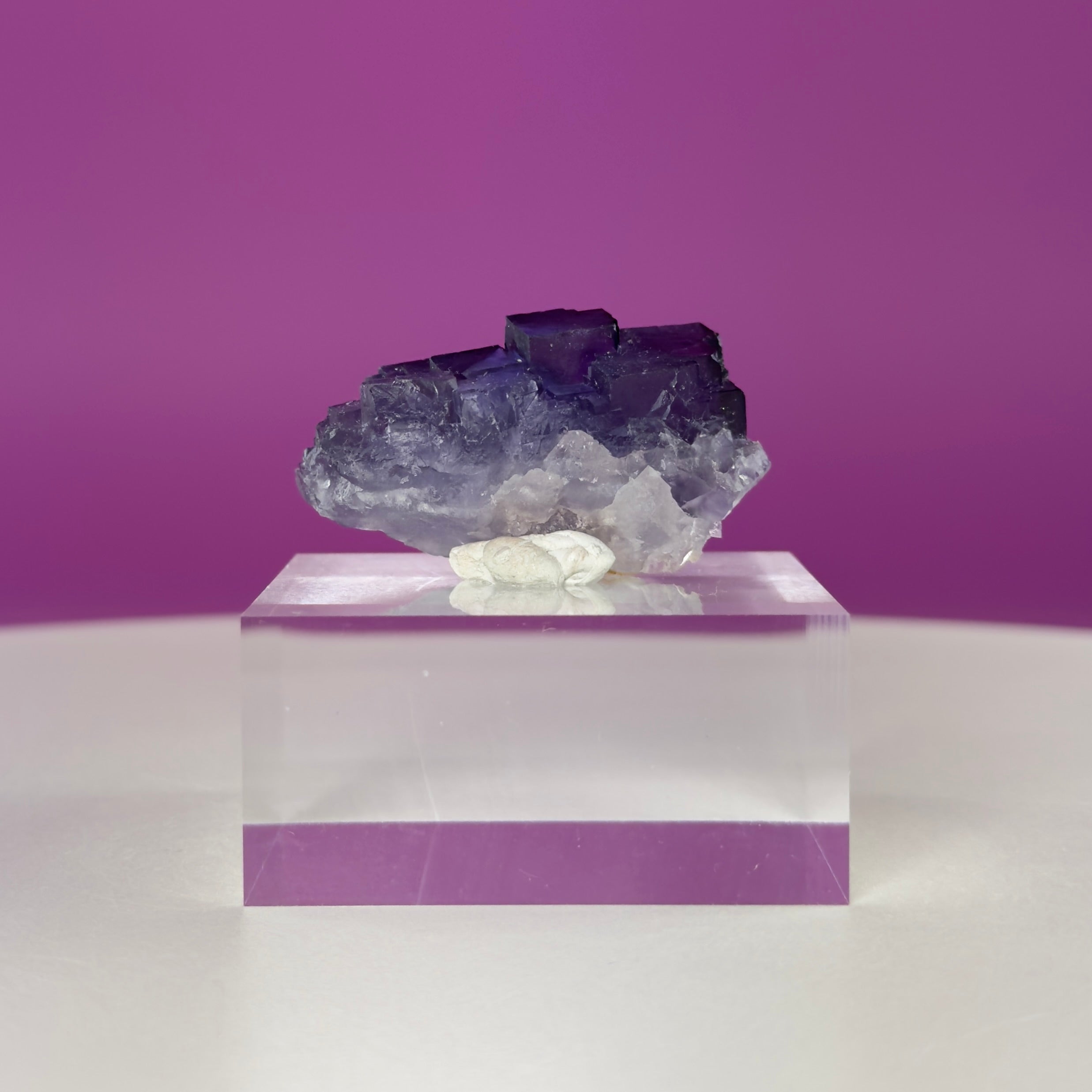 Purple Cubic Fluorite Specimen – Zhejiang China with Display