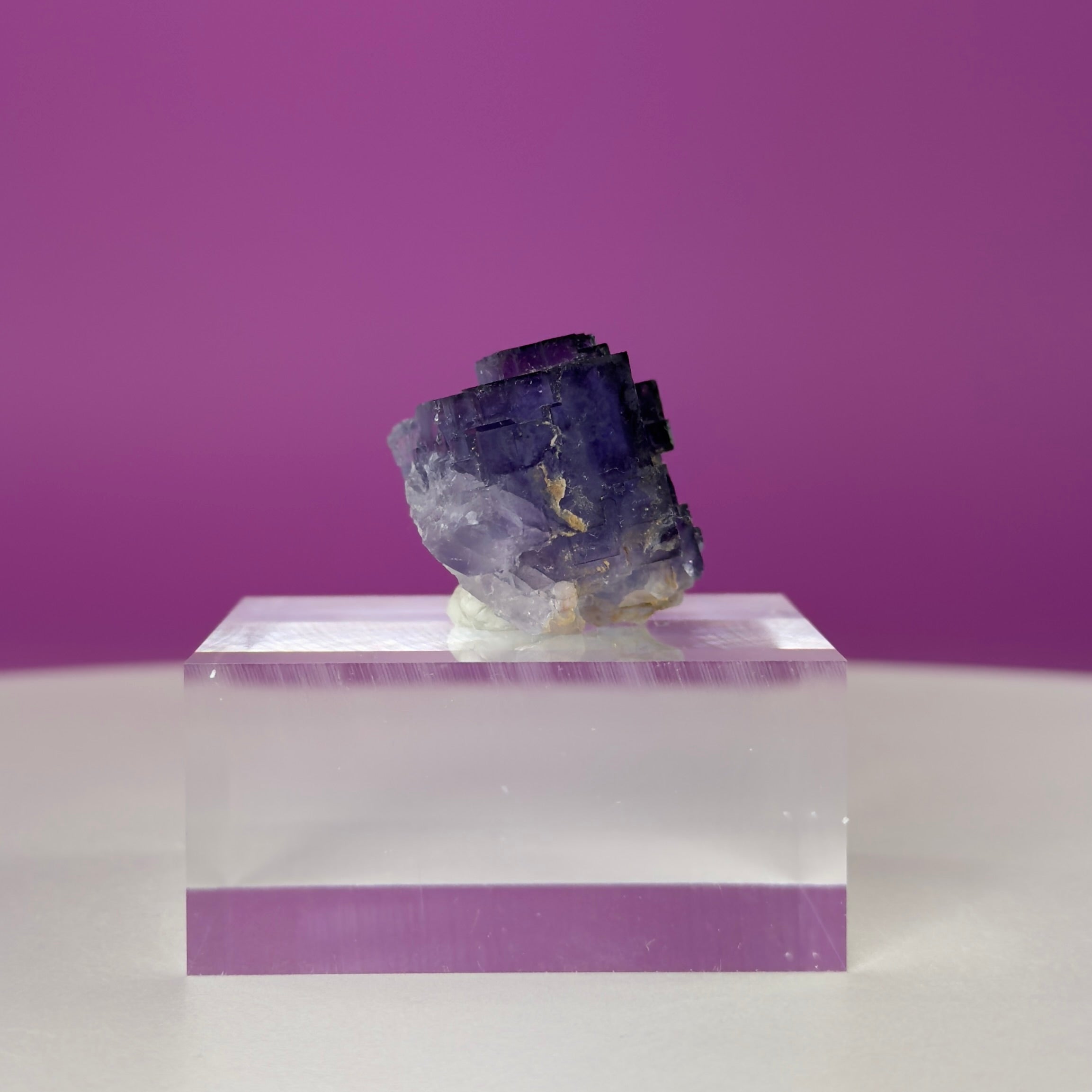 Purple Cubic Fluorite Specimen – Zhejiang China with Display