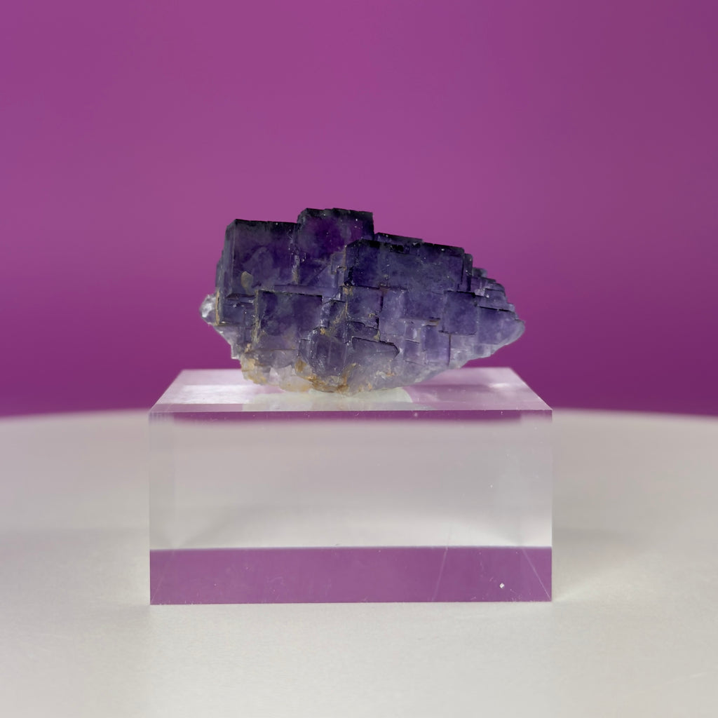 Purple Cubic Fluorite Specimen – Zhejiang China with Display