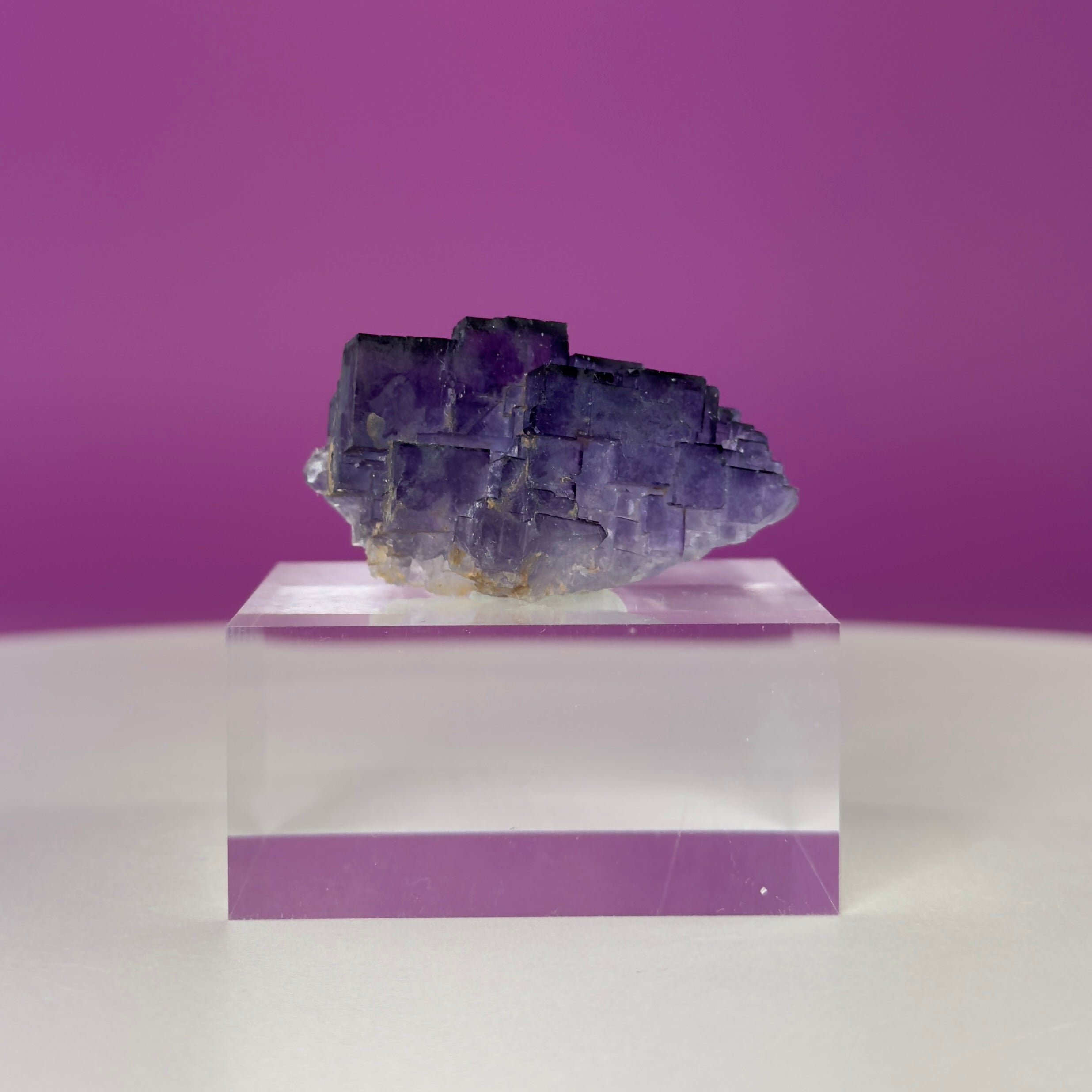 Purple Cubic Fluorite Specimen – Zhejiang China with Display