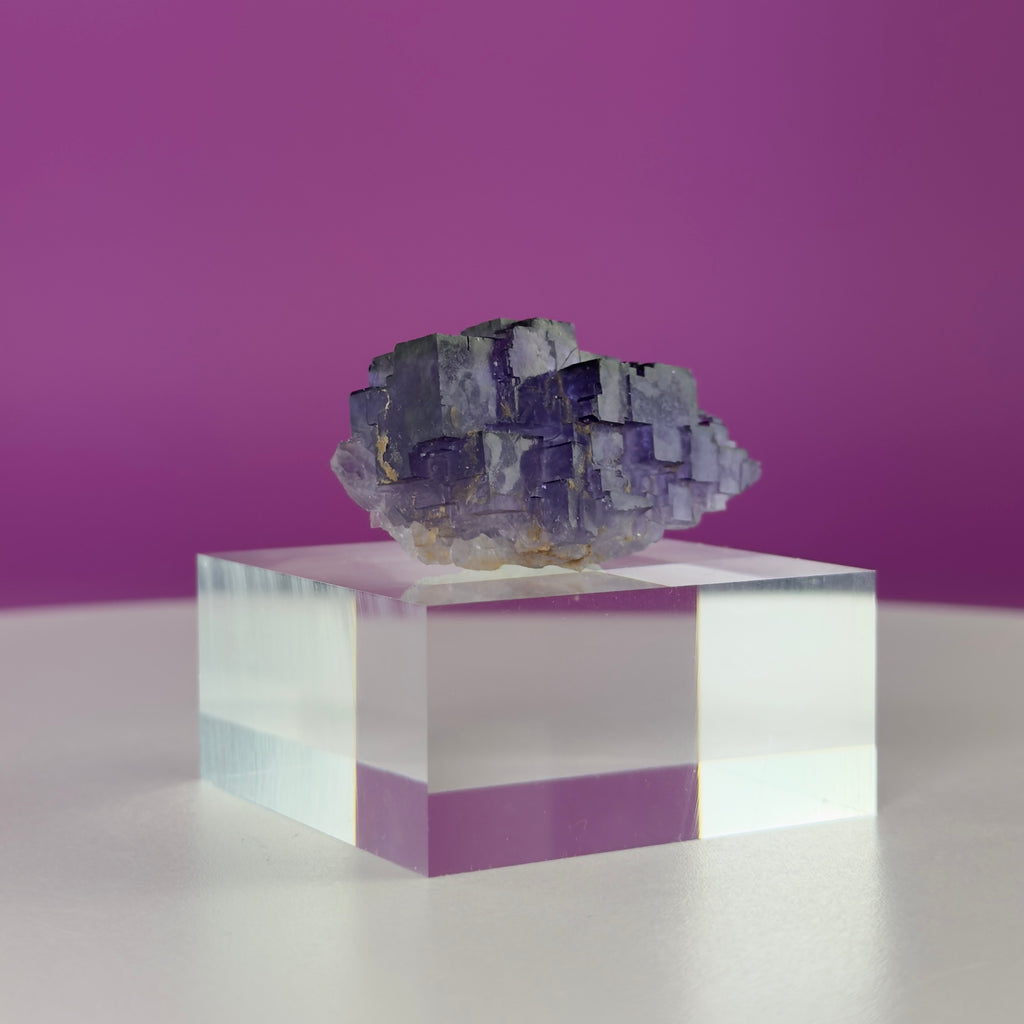 Purple Cubic Fluorite Specimen – Zhejiang China with Display