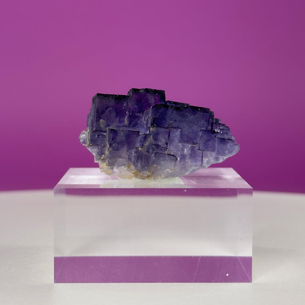 Purple Cubic Fluorite Specimen – Zhejiang China with Display