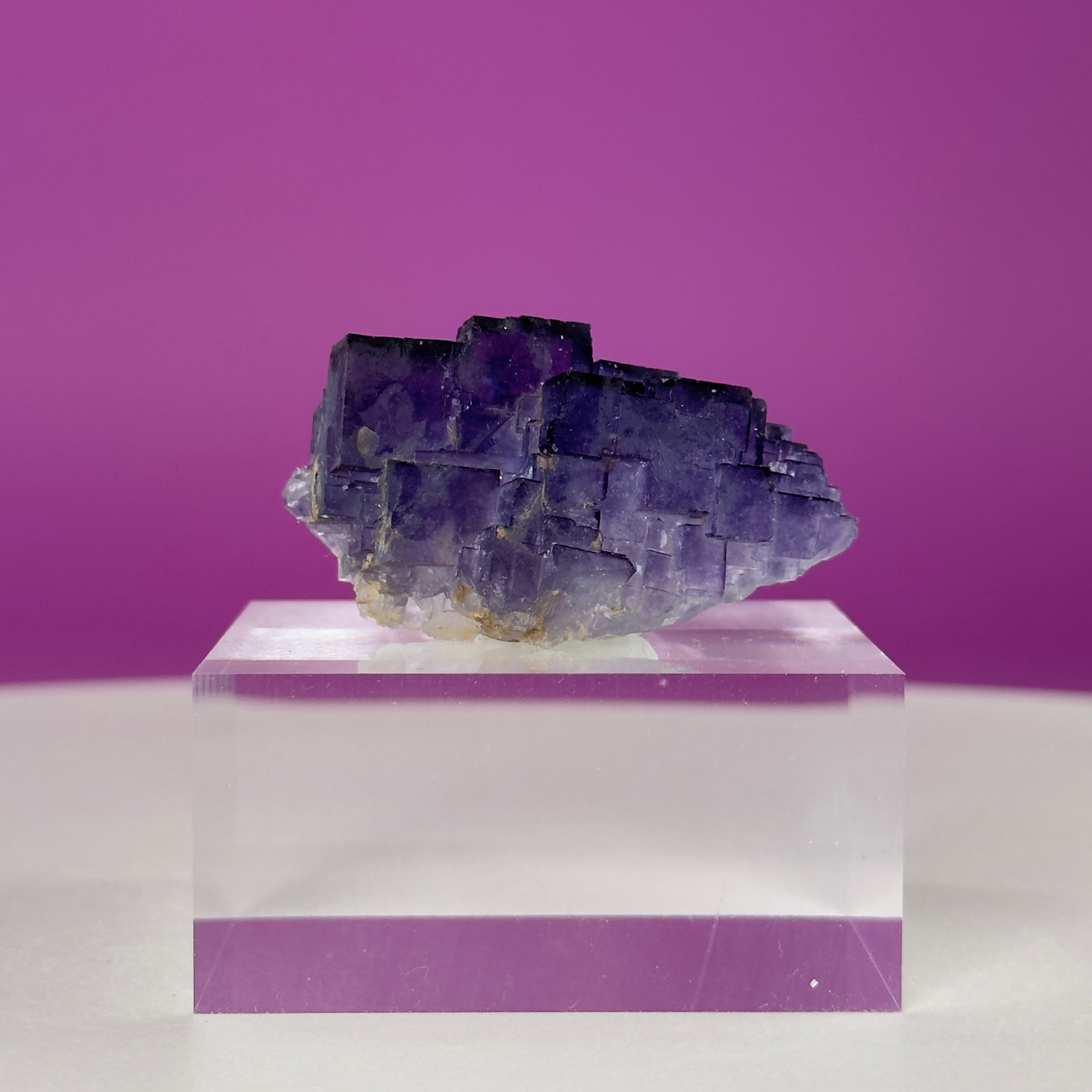 Purple Cubic Fluorite Specimen – Zhejiang China with Display