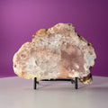 Pink Amethyst Slab with Black Stand – 345g