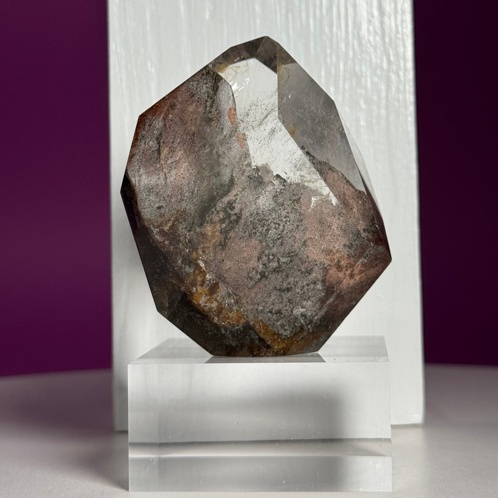 Garden Quartz Free Form 151g with Acrylic Base Scenic Inclusion Crystal