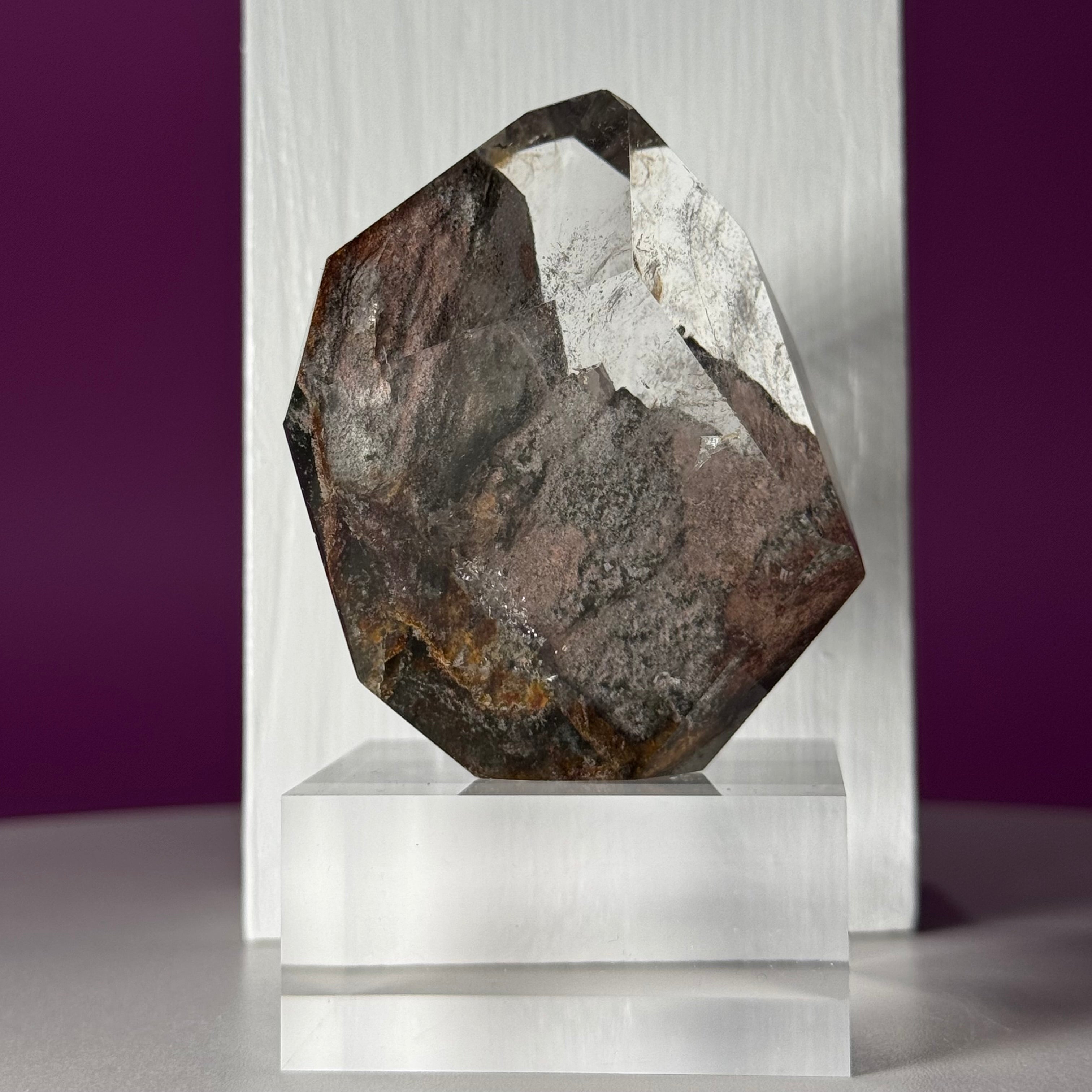 Garden Quartz Free Form 151g with Acrylic Base Scenic Inclusion Crystal