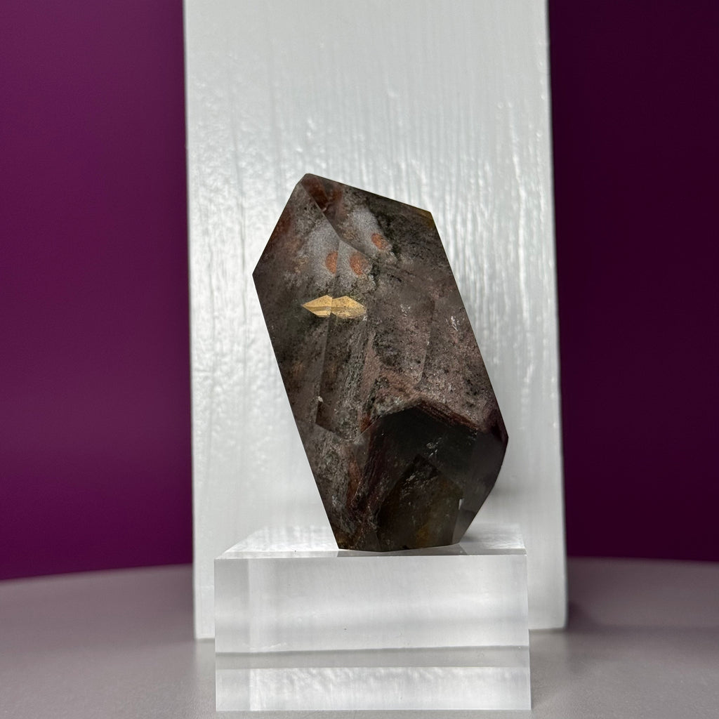 Garden Quartz Free Form 151g with Acrylic Base Scenic Inclusion Crystal