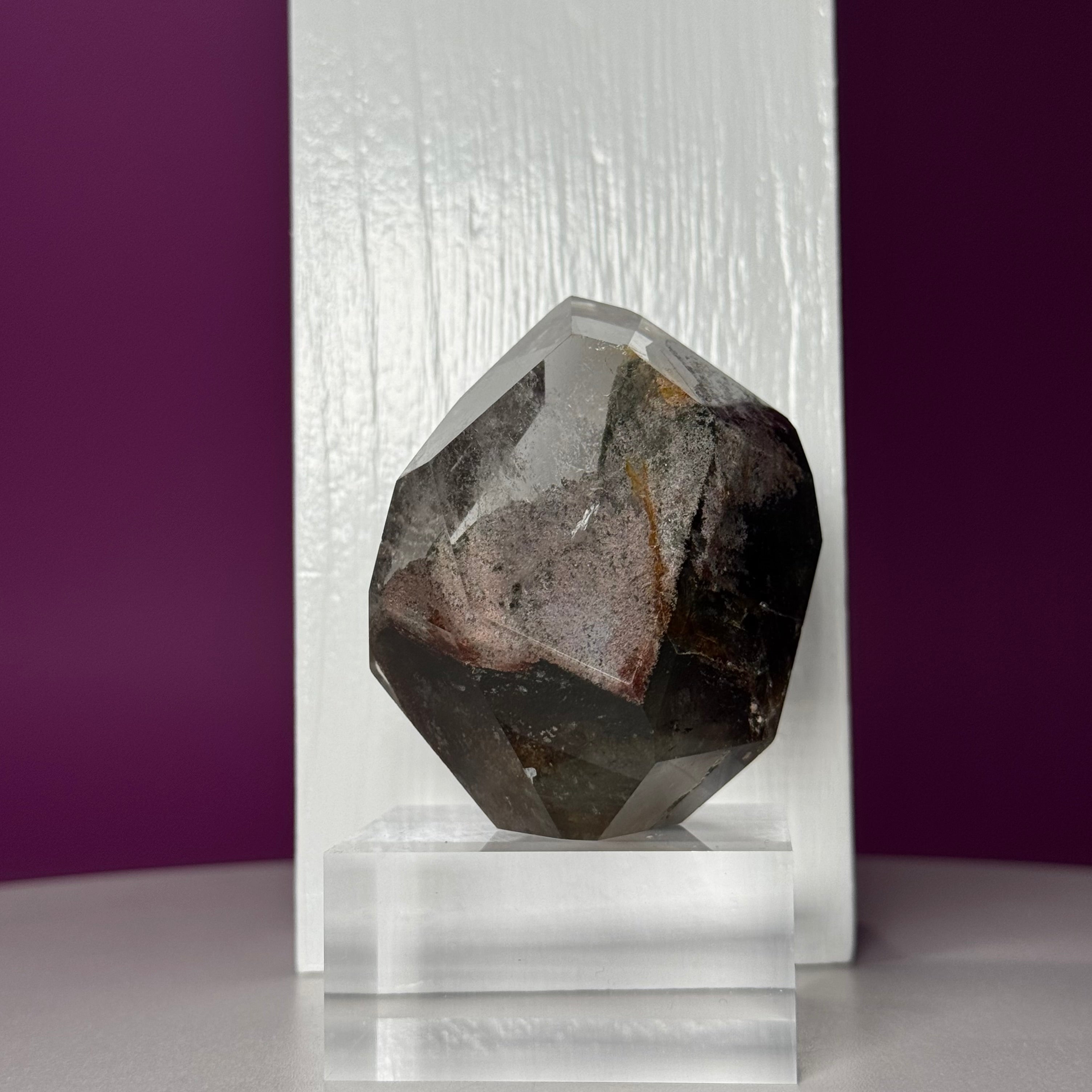 Garden Quartz Free Form 151g with Acrylic Base Scenic Inclusion Crystal