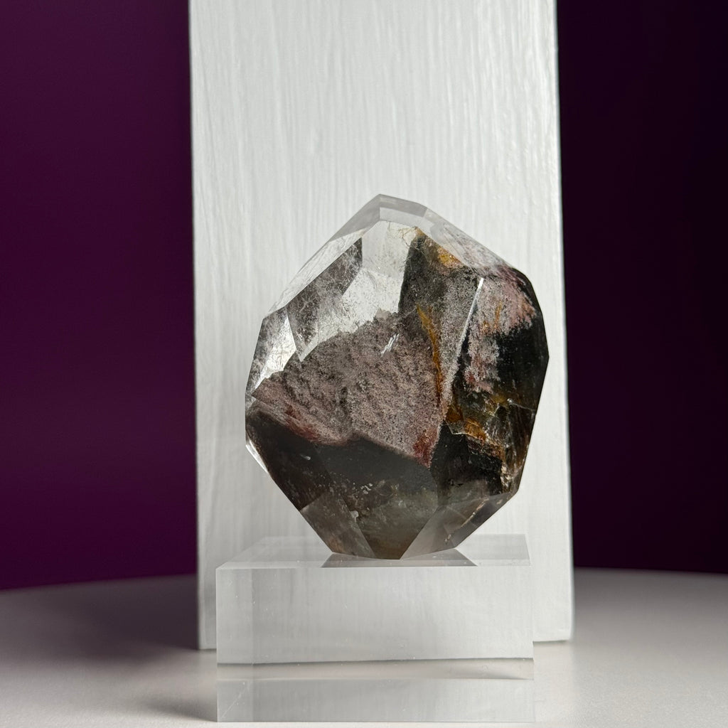 Garden Quartz Free Form 151g with Acrylic Base Scenic Inclusion Crystal