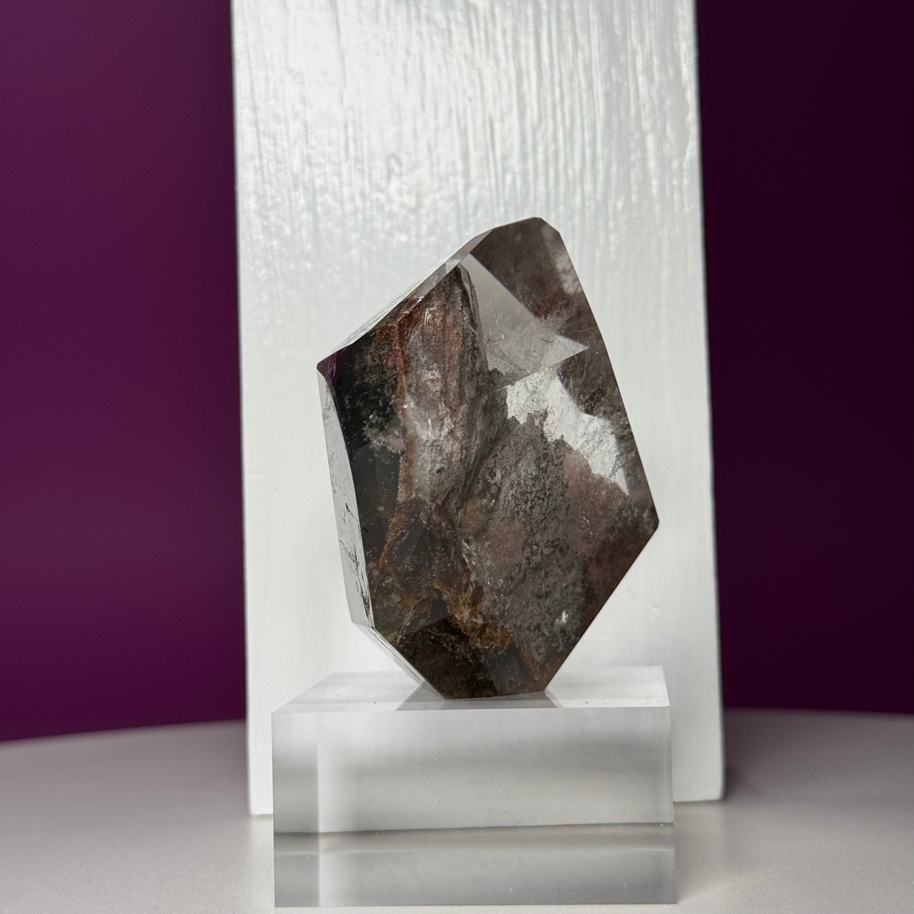 Garden Quartz Free Form 151g with Acrylic Base Scenic Inclusion Crystal