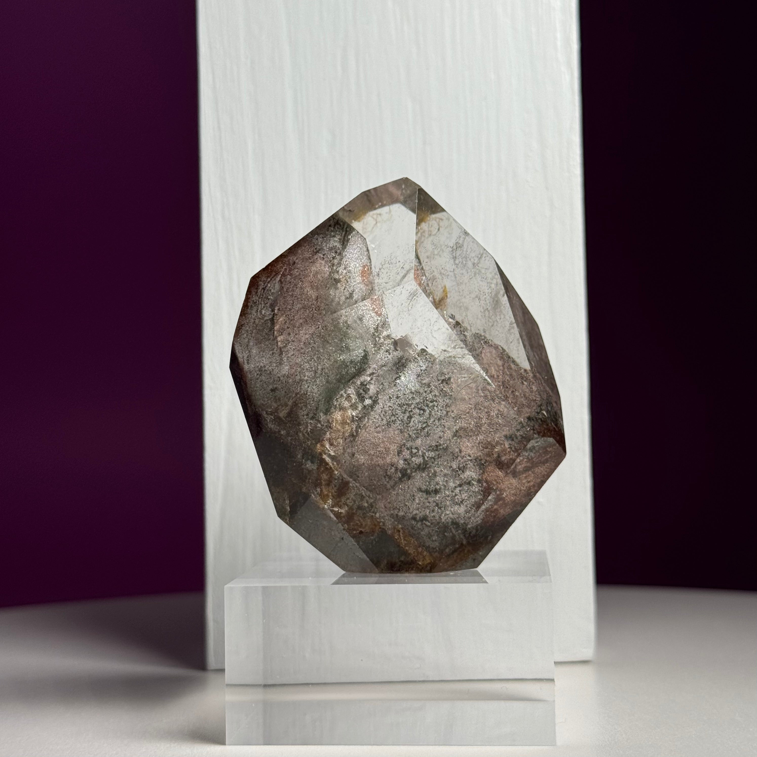 Garden Quartz Free Form 151g with Acrylic Base Scenic Inclusion Crystal