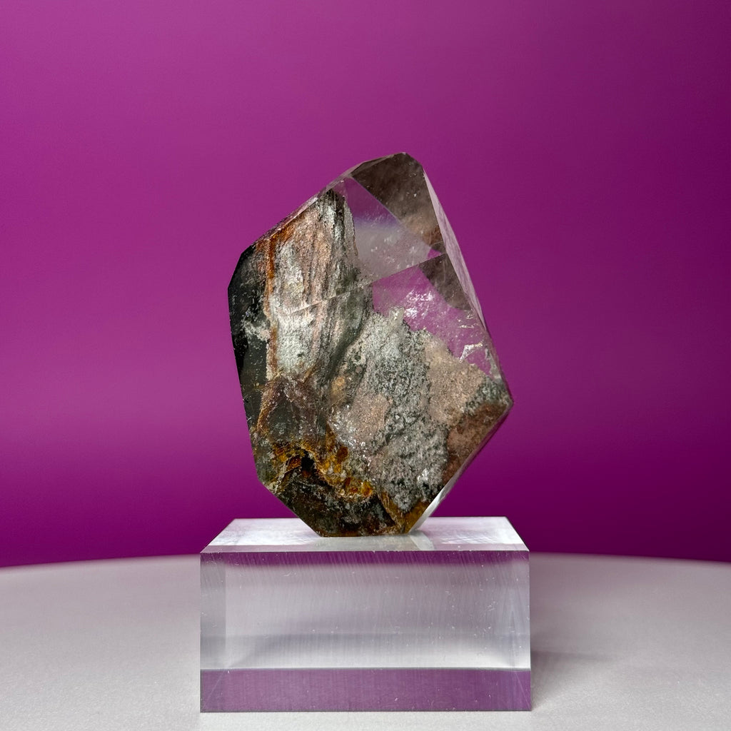 Garden Quartz Free Form 151g with Acrylic Base Scenic Inclusion Crystal