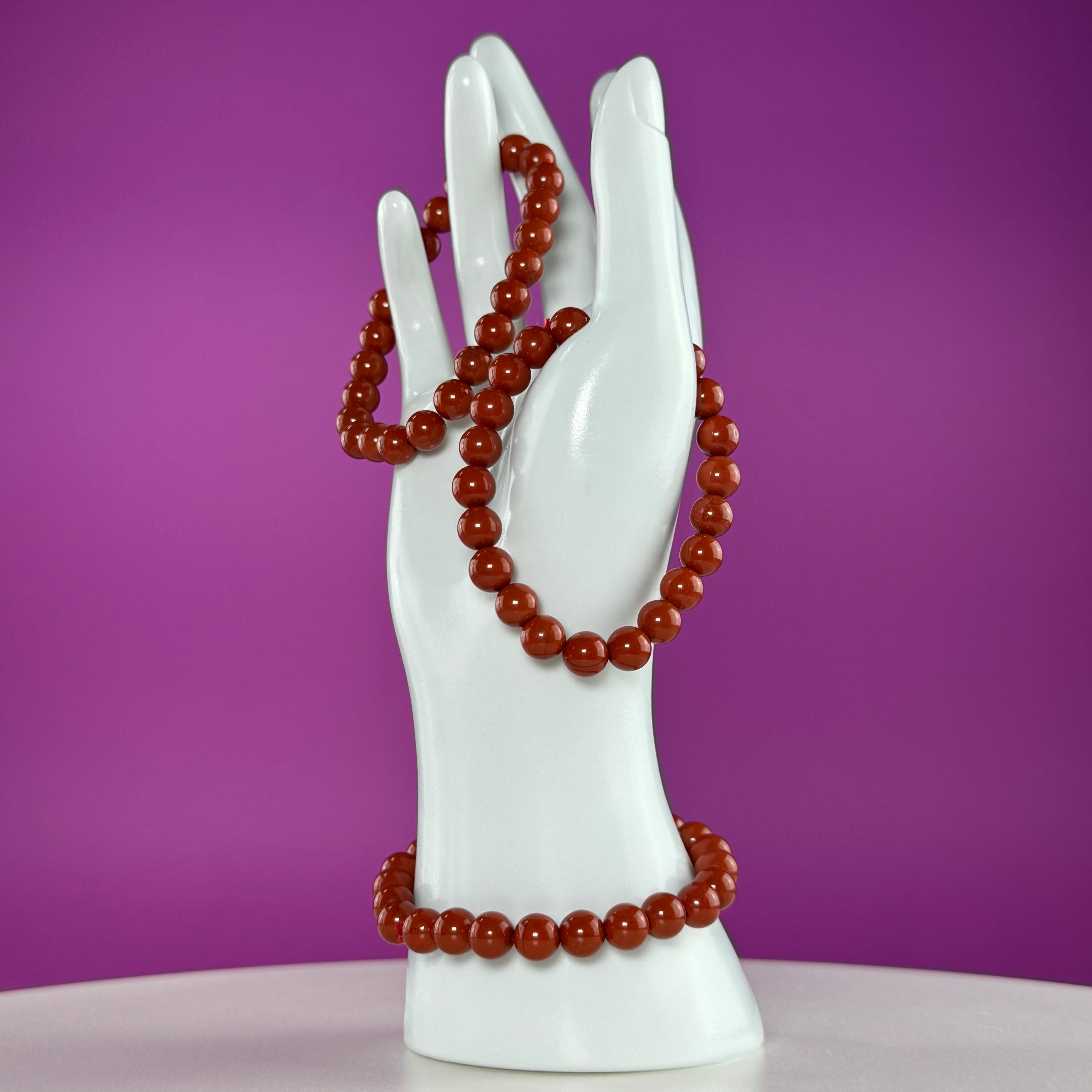 Red Jasper Beaded Bracelet 8mm – Grounding Strength & Stability
