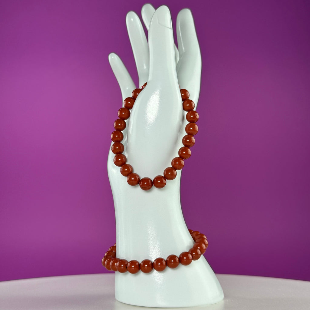 Red Jasper Beaded Bracelet 8mm – Grounding Strength & Stability