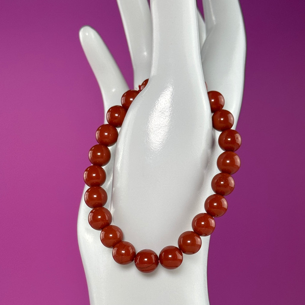 Red Jasper Beaded Bracelet 8mm – Grounding Strength & Stability