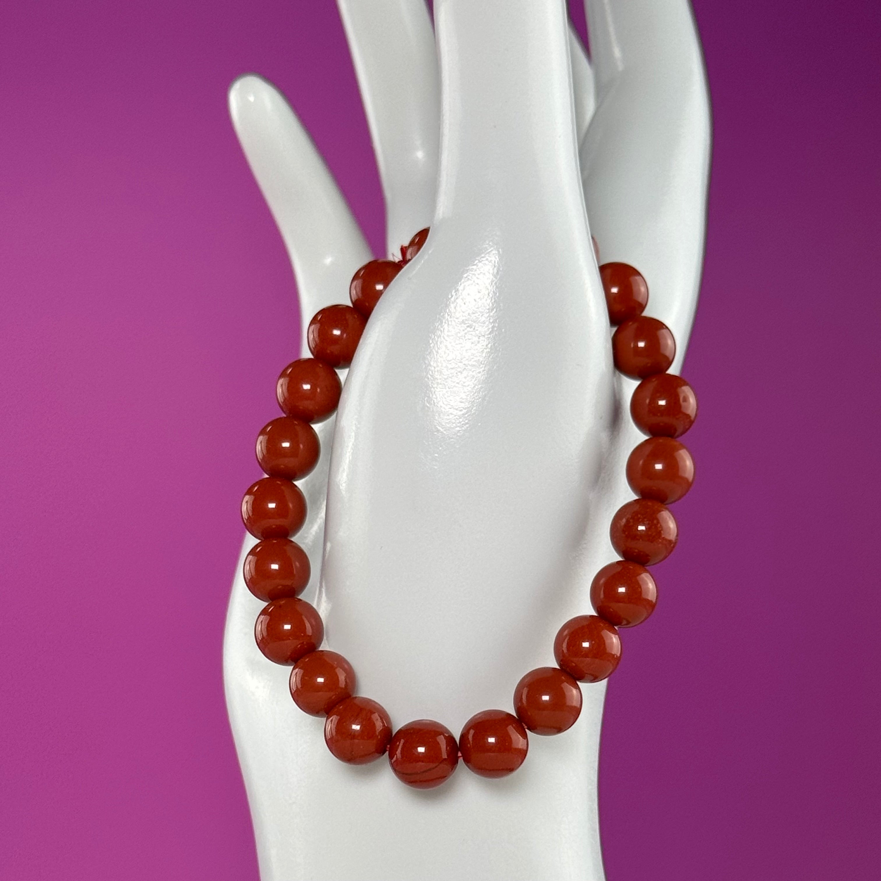 Red Jasper Beaded Bracelet 8mm – Grounding Strength & Stability