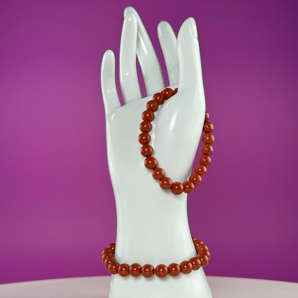 Red Jasper Beaded Bracelet 8mm – Grounding Strength & Stability