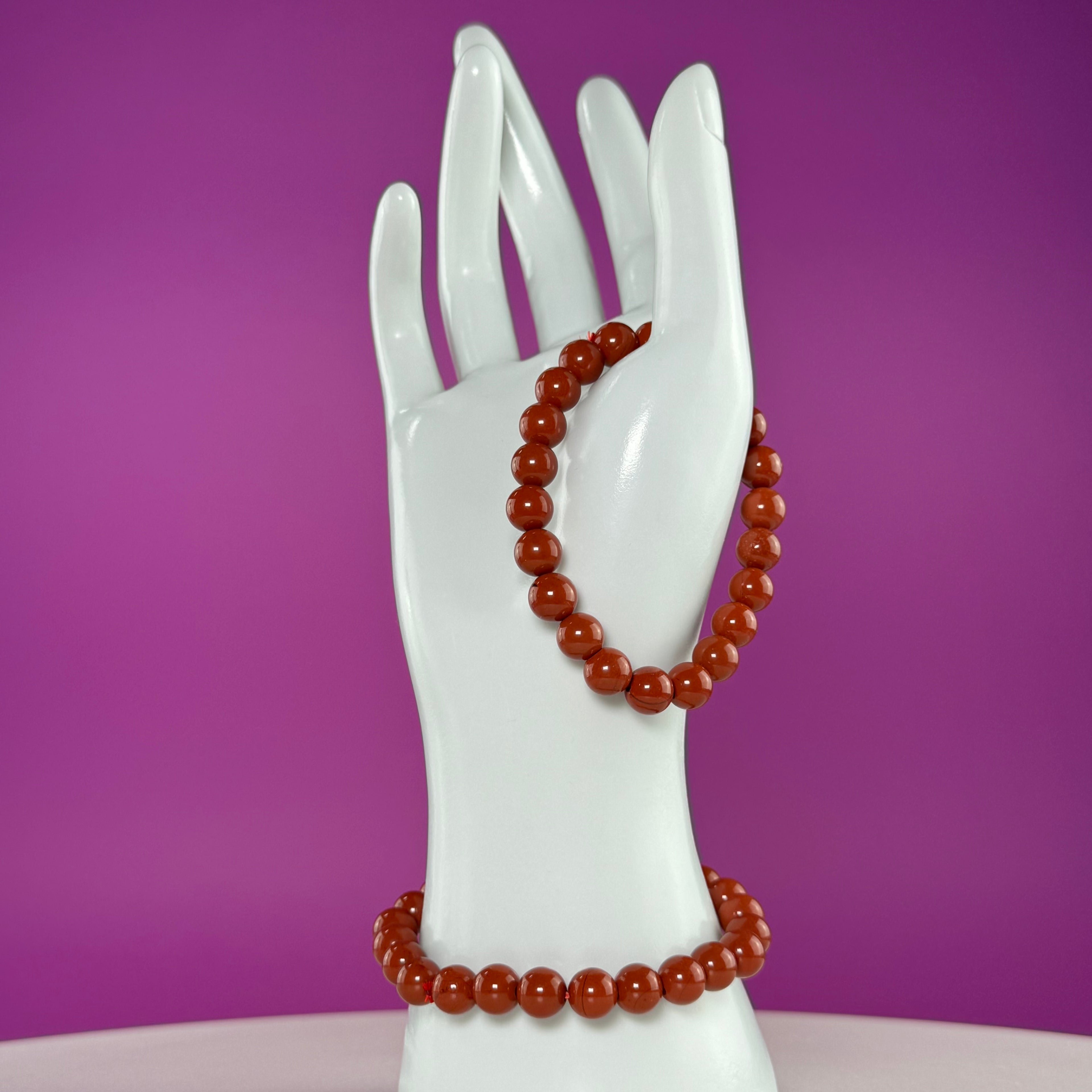 Red Jasper Beaded Bracelet 8mm – Grounding Strength & Stability