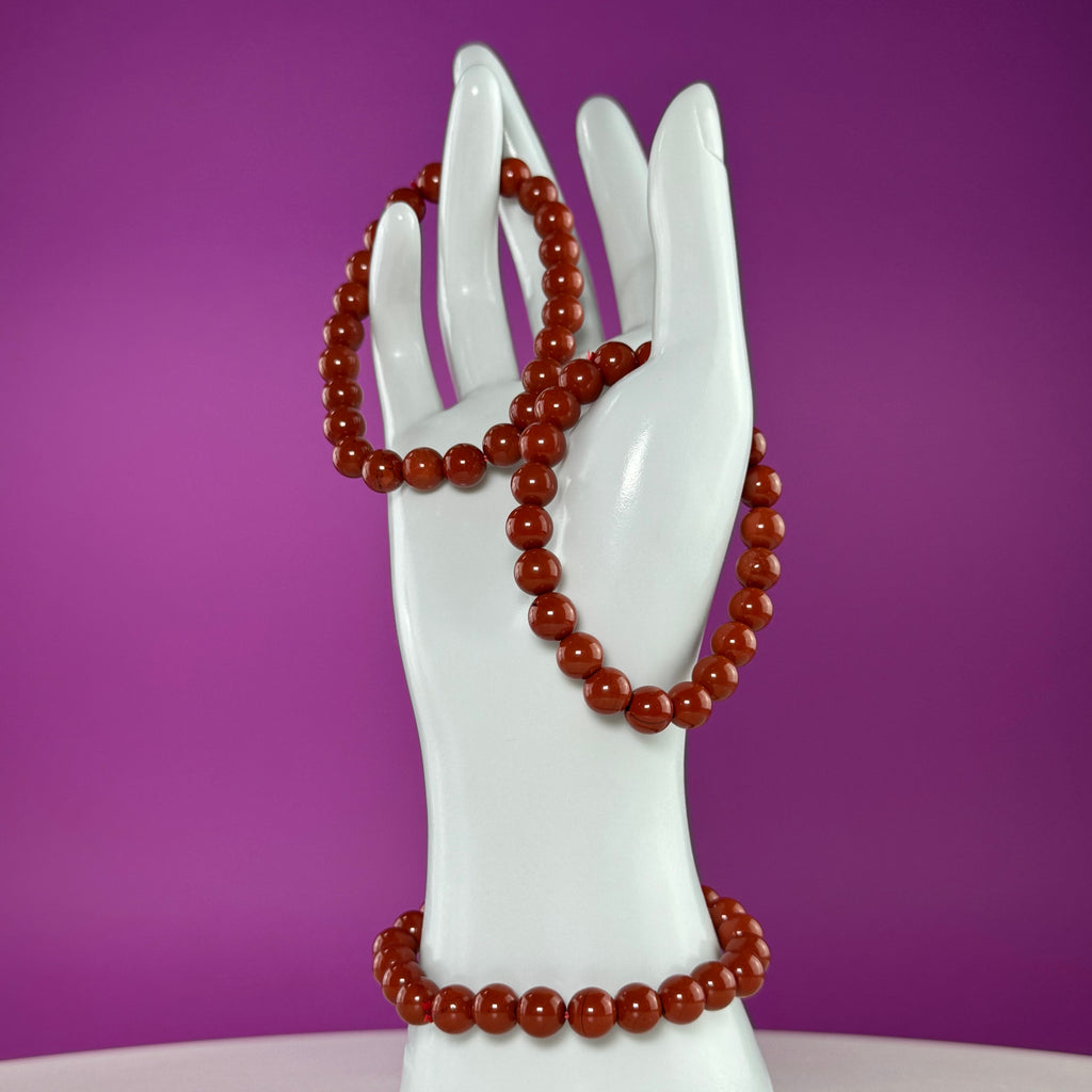 Red Jasper Beaded Bracelet 8mm – Grounding Strength & Stability