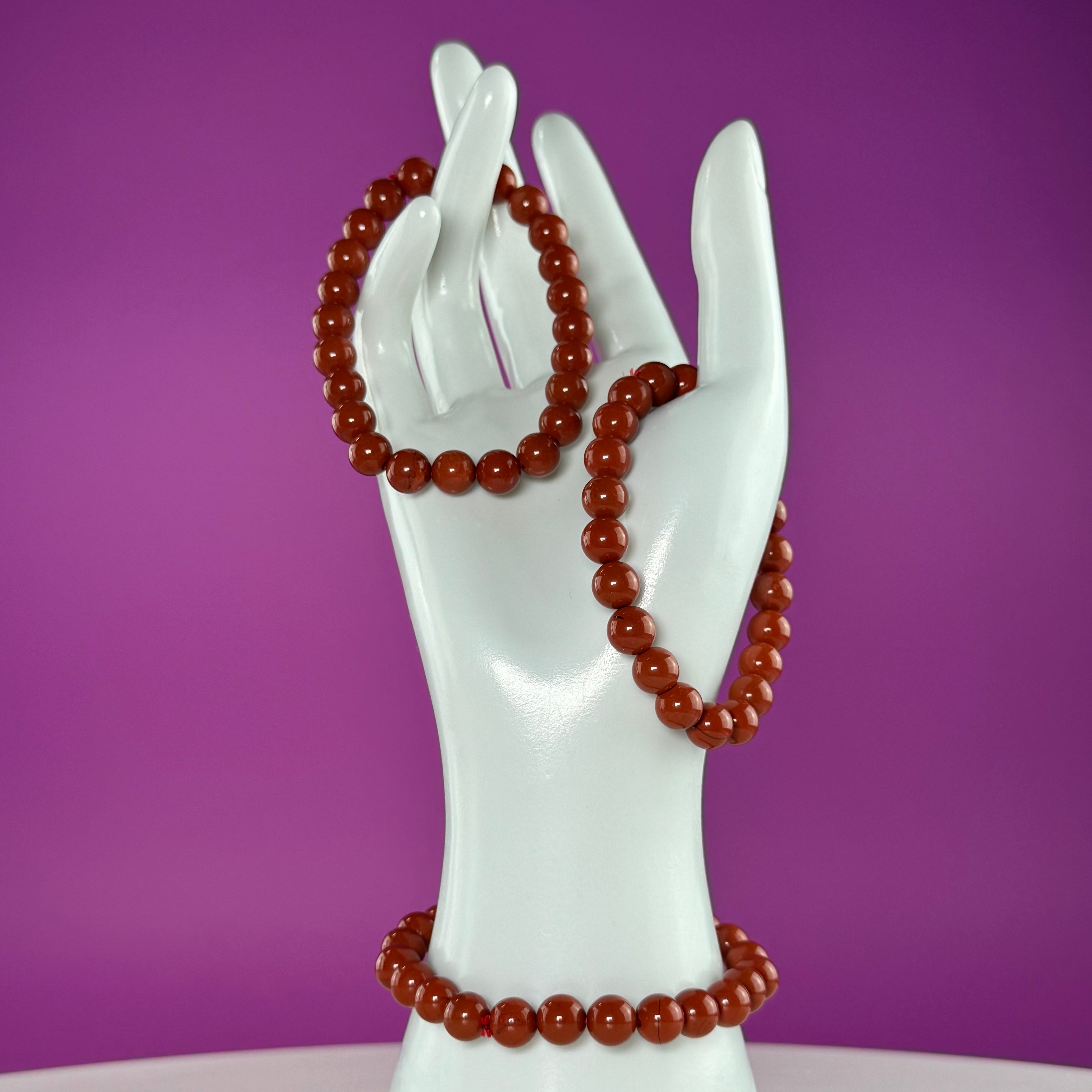 Red Jasper Beaded Bracelet 8mm – Grounding Strength & Stability