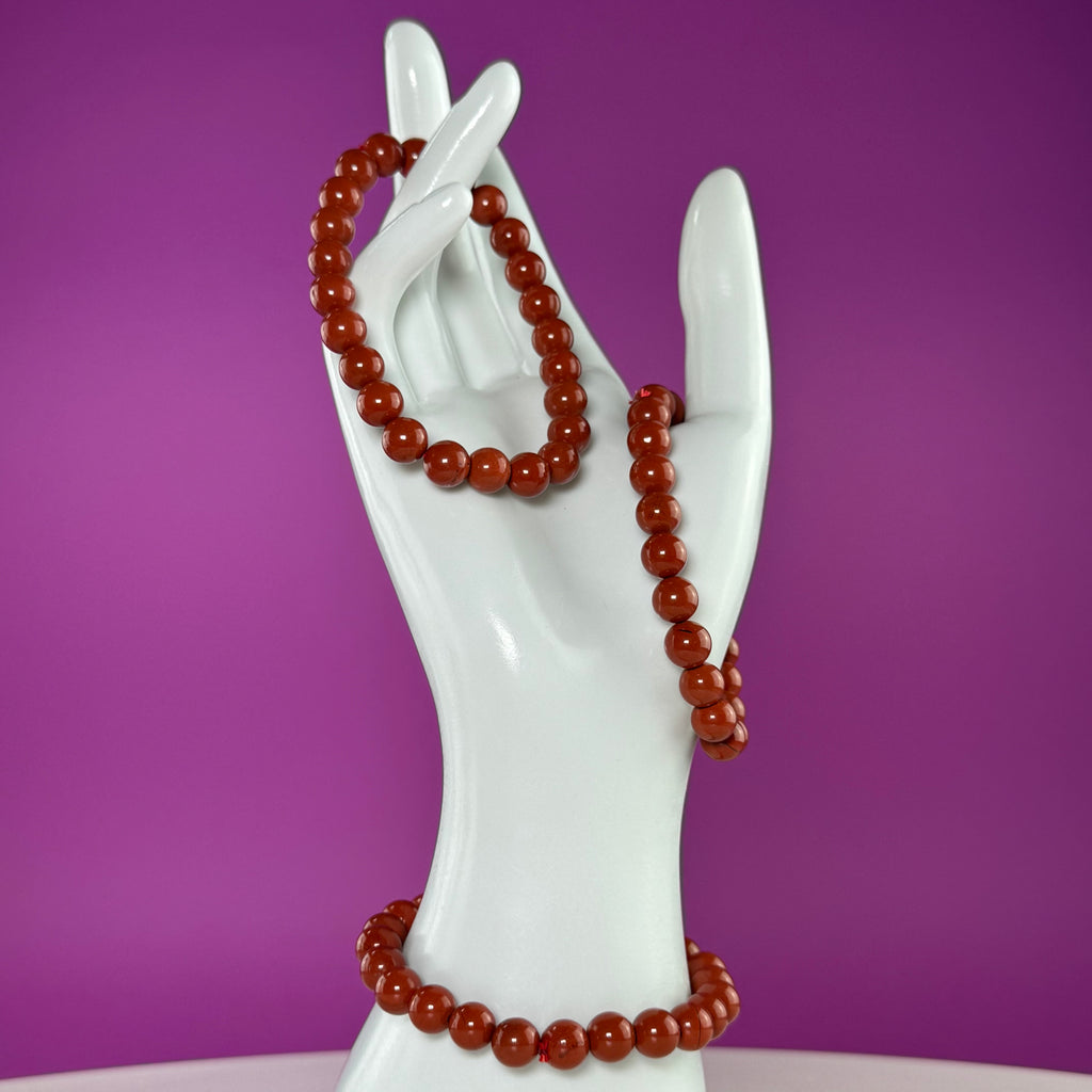 Red Jasper Beaded Bracelet 8mm – Grounding Strength & Stability