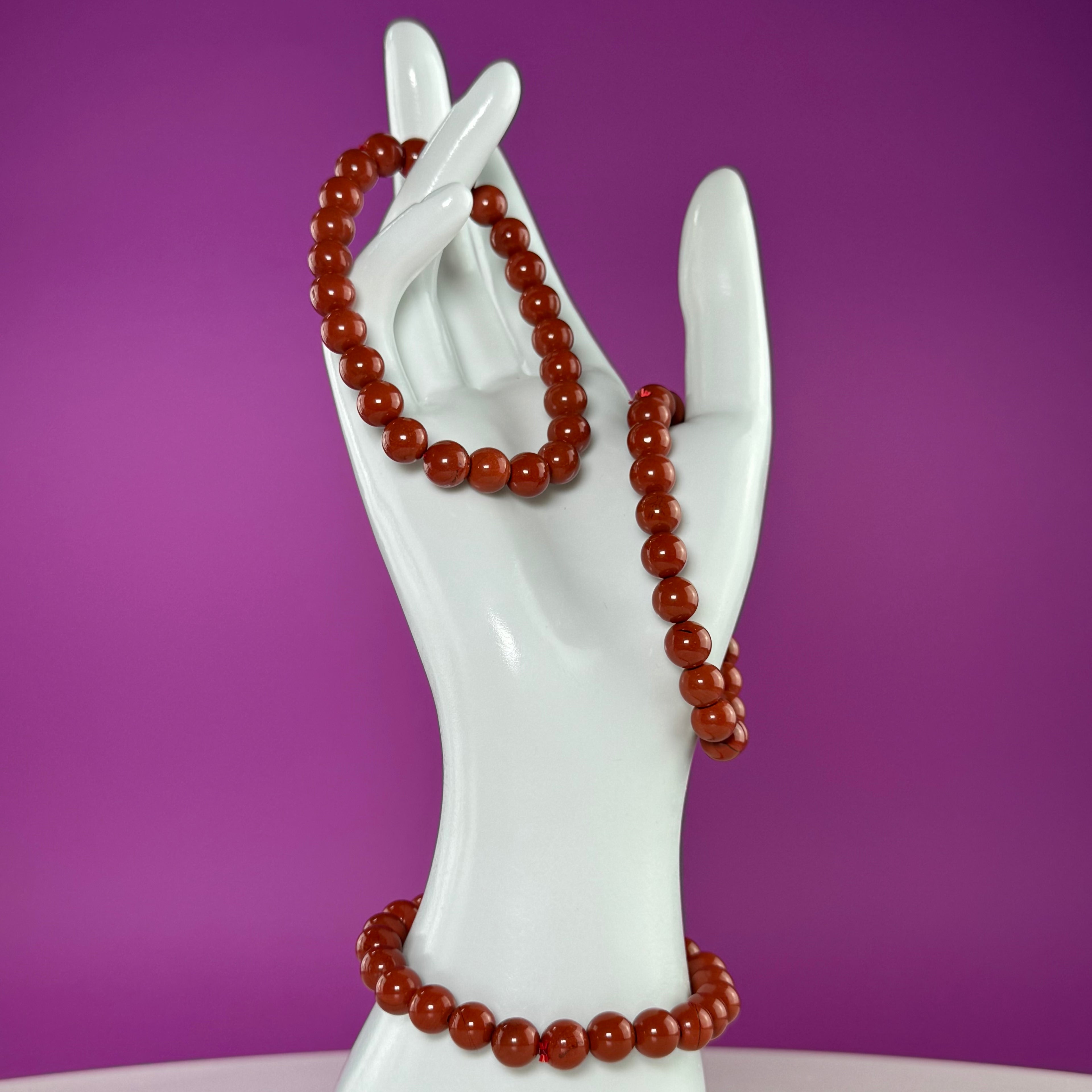 Red Jasper Beaded Bracelet 8mm – Grounding Strength & Stability
