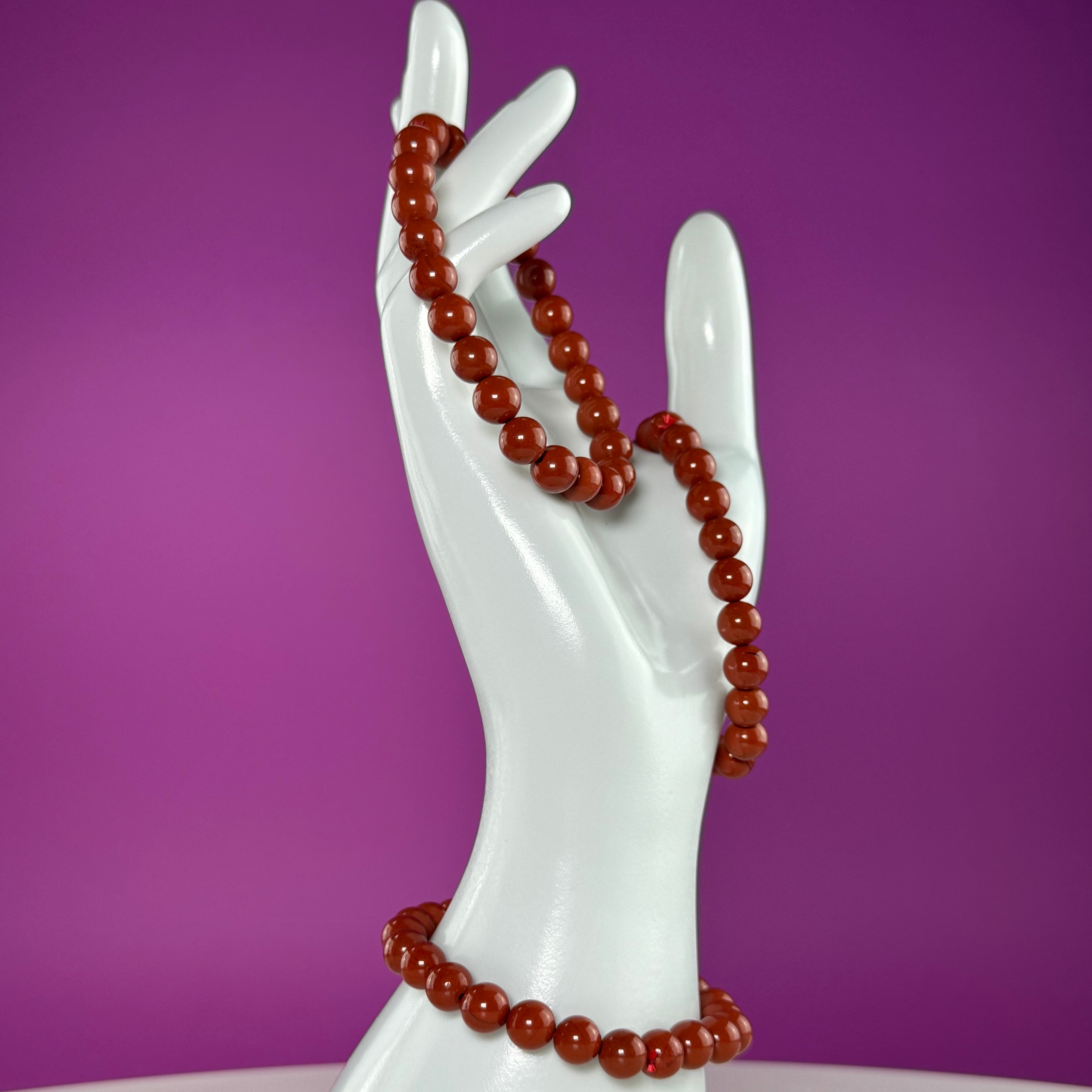 Red Jasper Beaded Bracelet 8mm – Grounding Strength & Stability